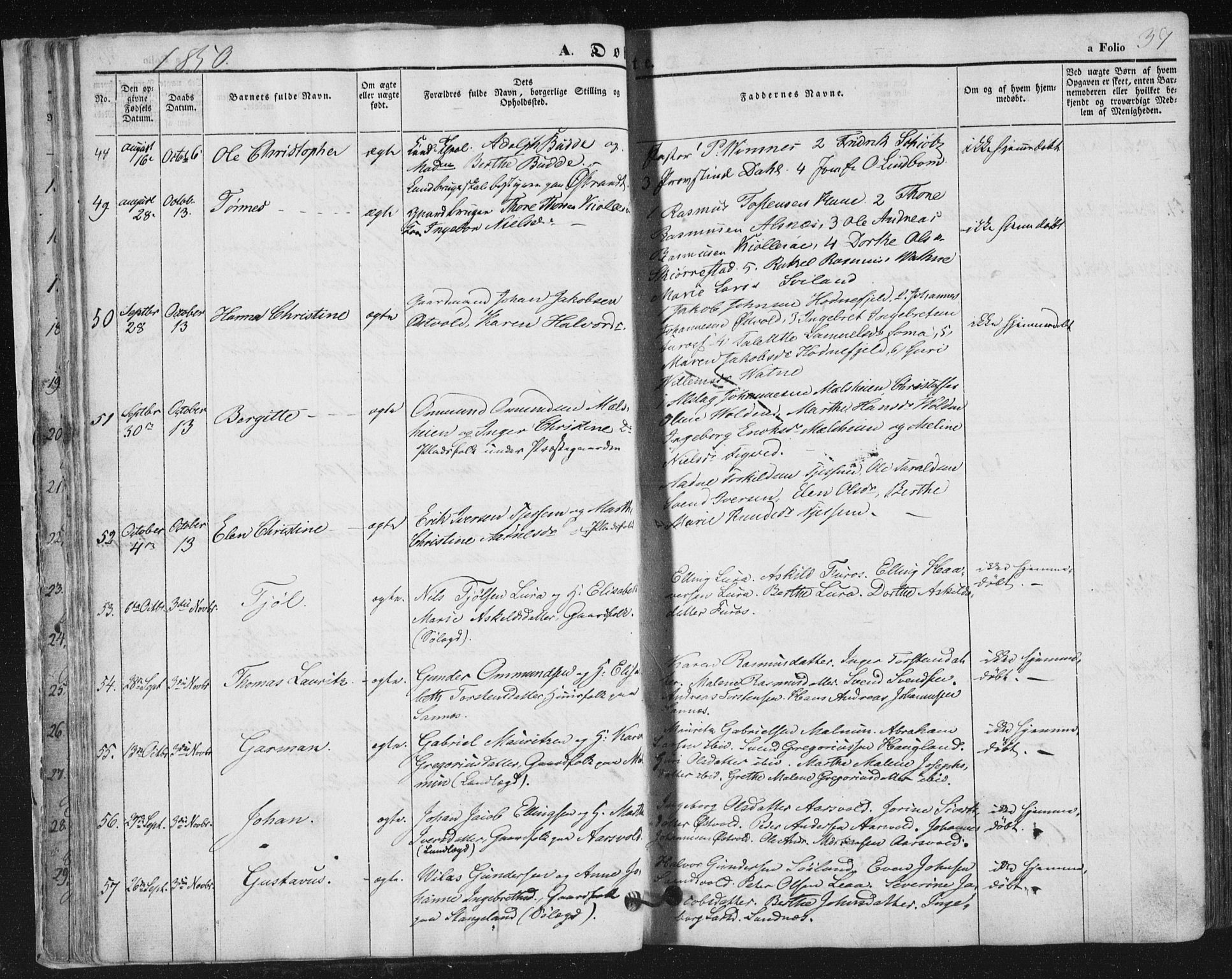 Høyland sokneprestkontor, AV/SAST-A-101799/001/30BA/L0008: Parish register (official) no. A 8, 1841-1856, p. 37