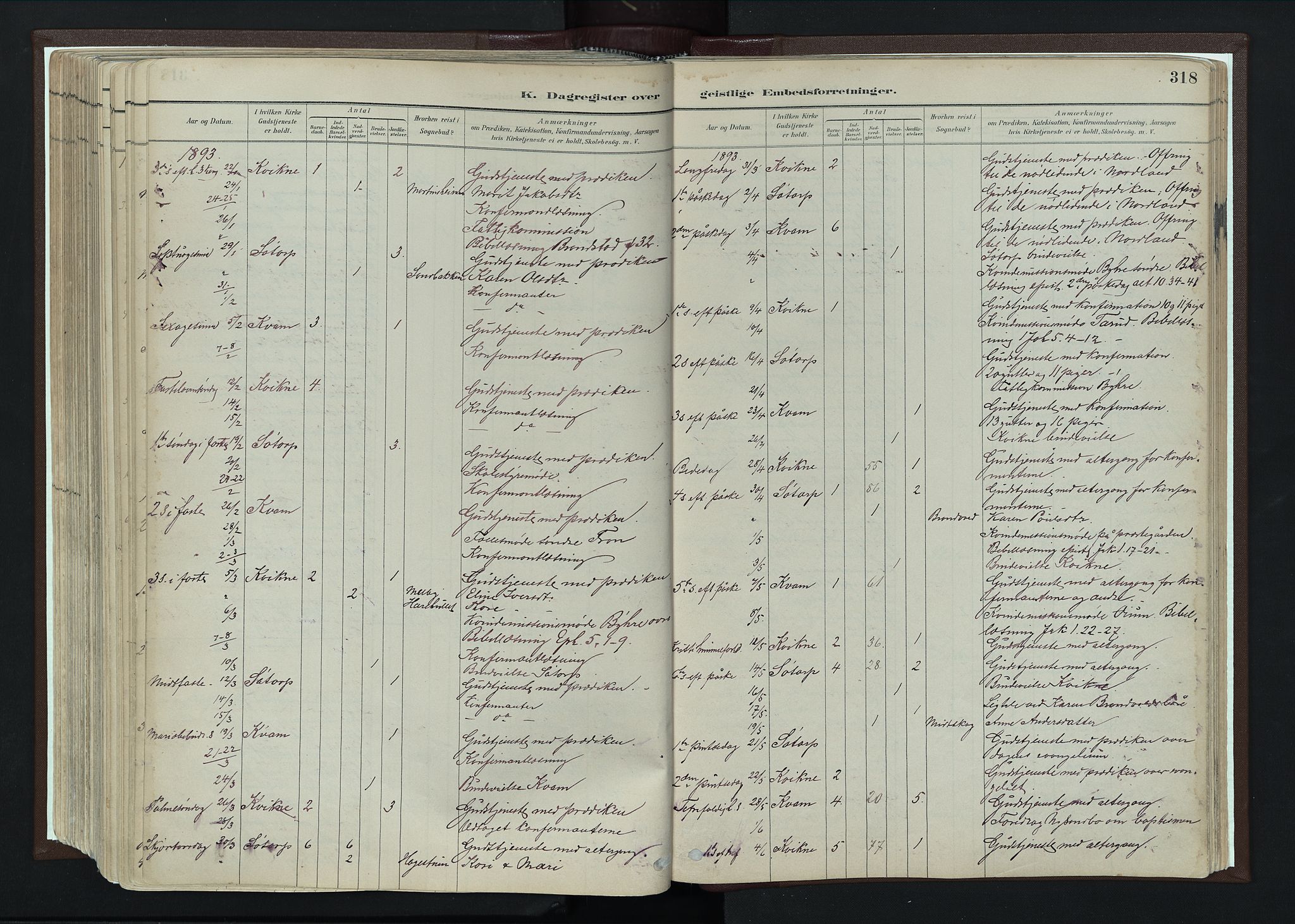 Nord-Fron prestekontor, AV/SAH-PREST-080/H/Ha/Haa/L0004: Parish register (official) no. 4, 1884-1914, p. 318