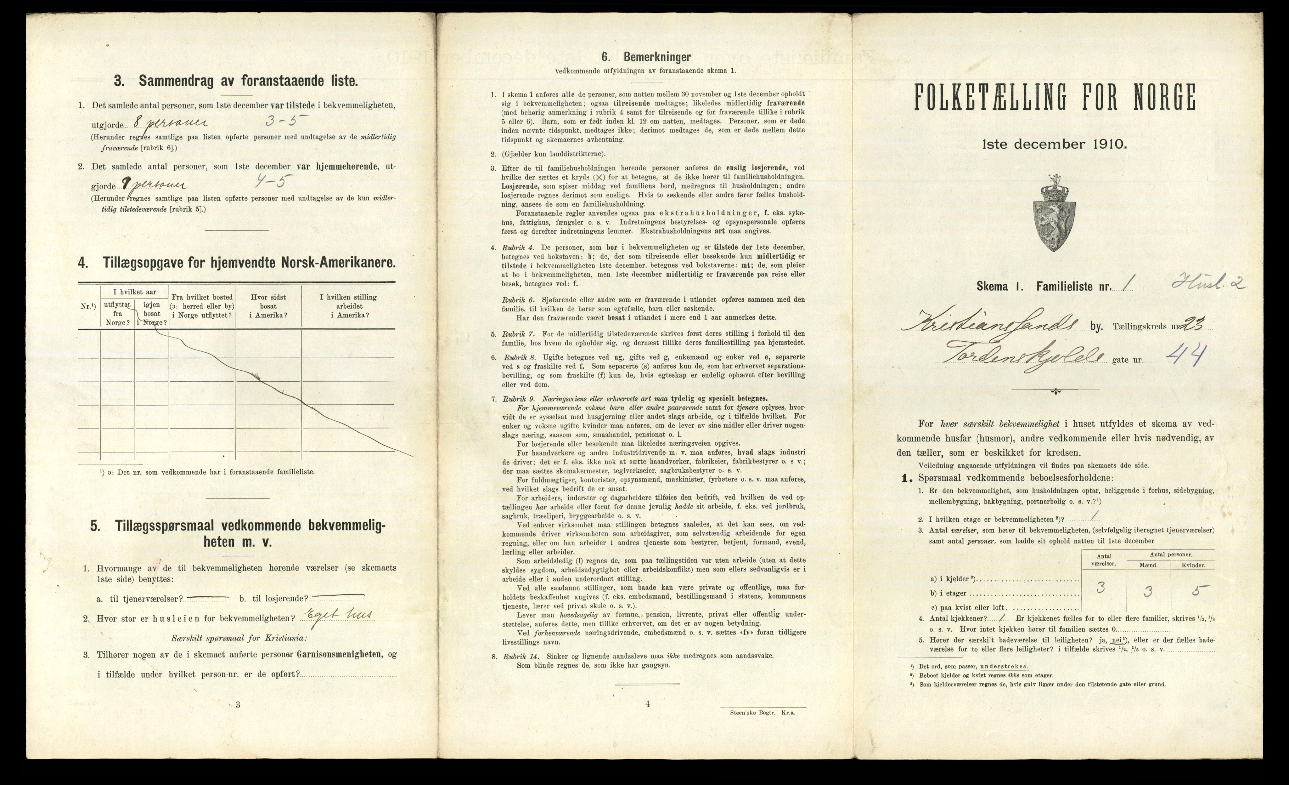 RA, 1910 census for Kristiansand, 1910, p. 5902