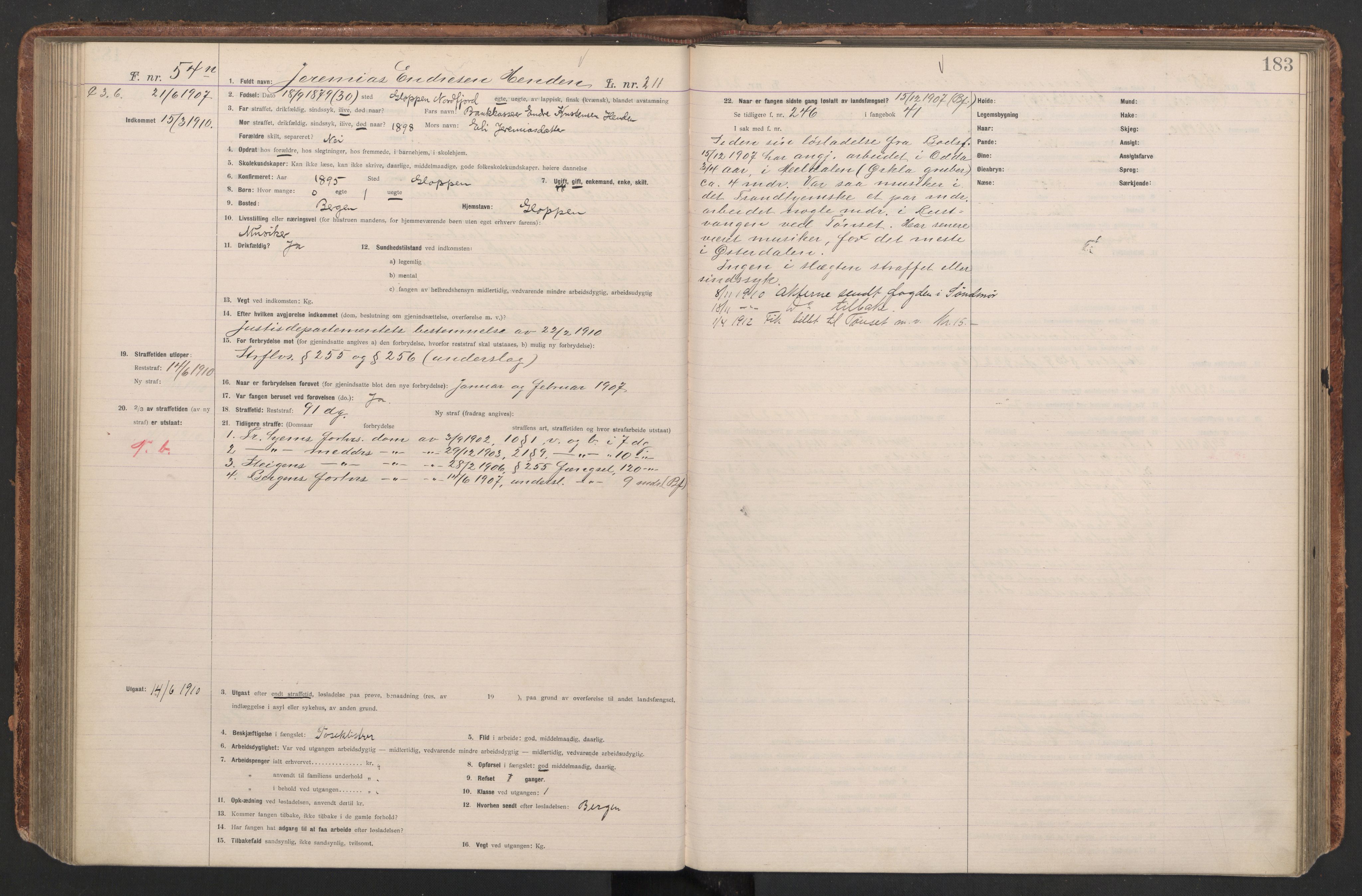 Botsfengslet, AV/RA-S-1539/D/Db/Dbb/L0043: 872m - 212n, 1909-1910, p. 183