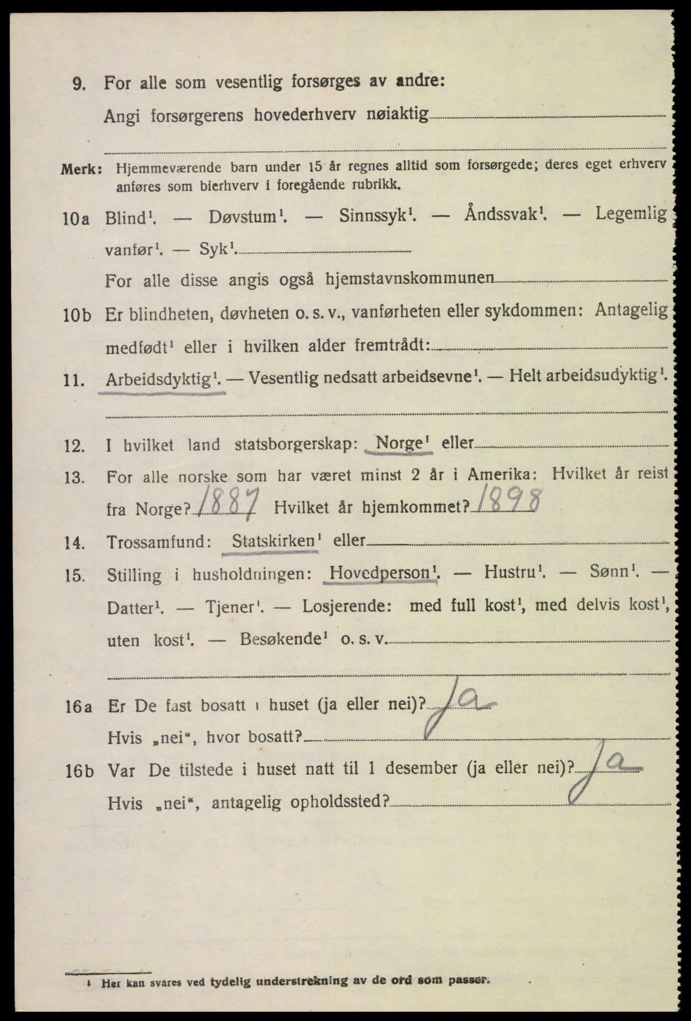 SAK, 1920 census for Feda, 1920, p. 920