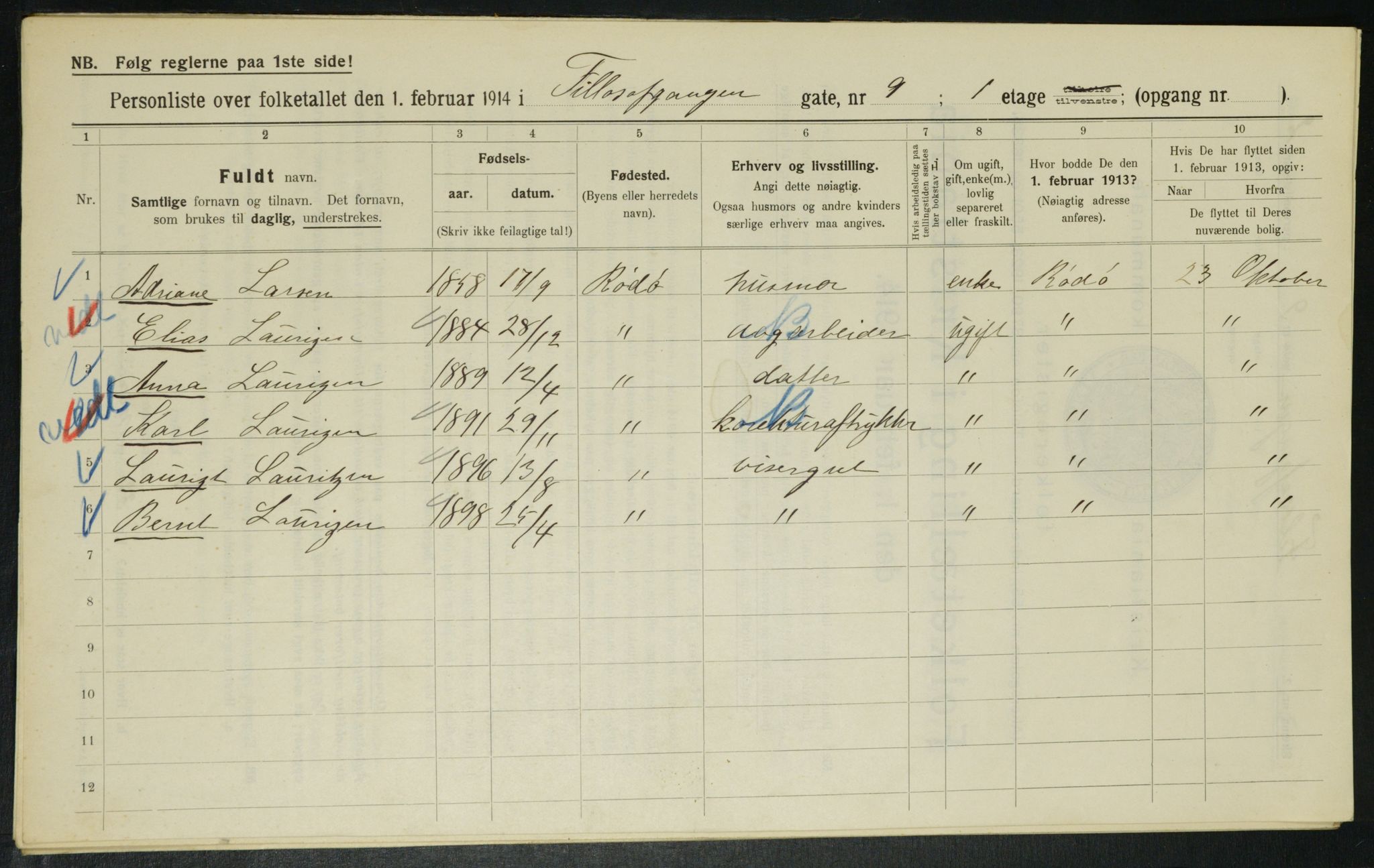 OBA, Municipal Census 1914 for Kristiania, 1914, p. 24417