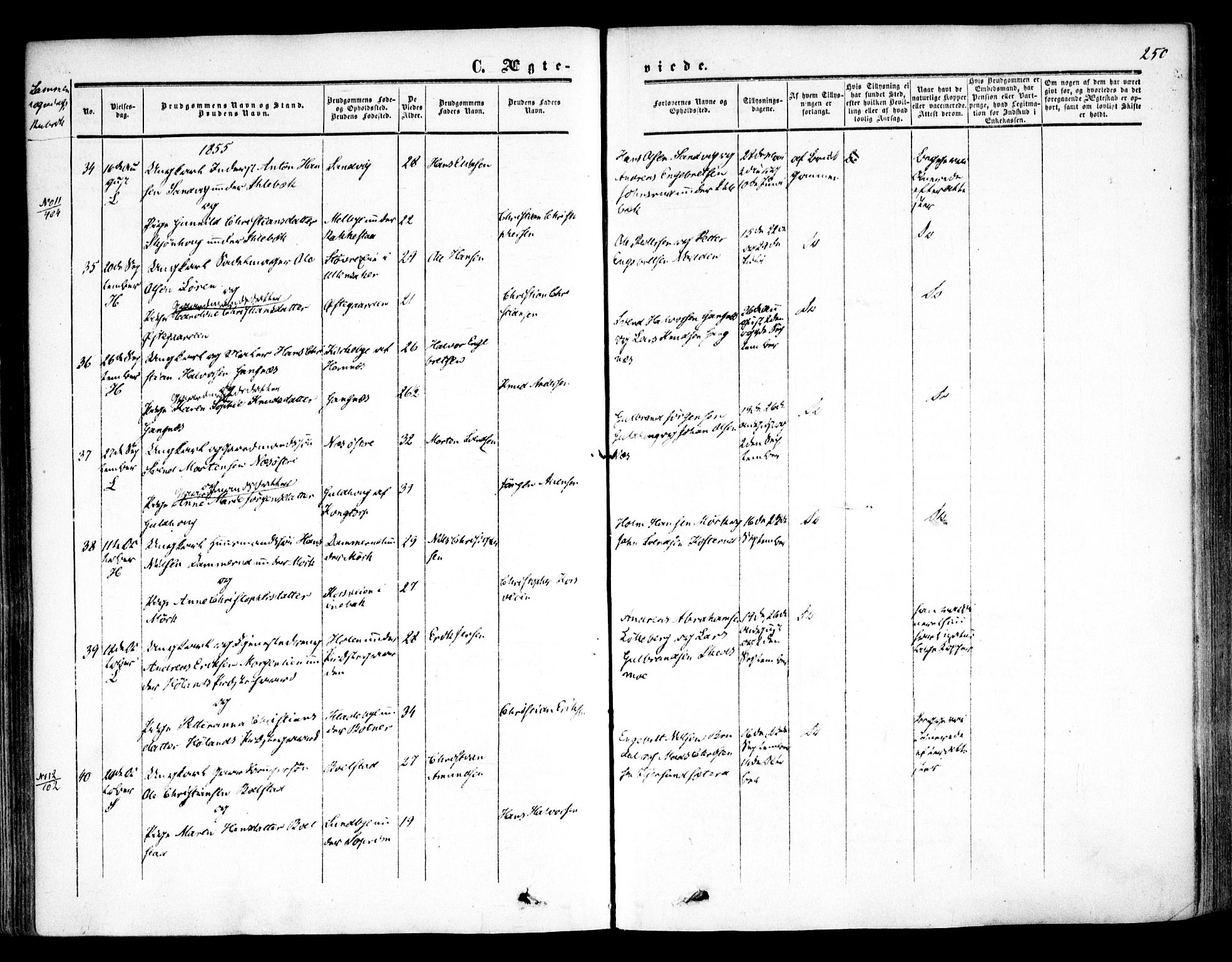 Høland prestekontor Kirkebøker, SAO/A-10346a/F/Fa/L0010: Parish register (official) no. I 10, 1854-1861, p. 250
