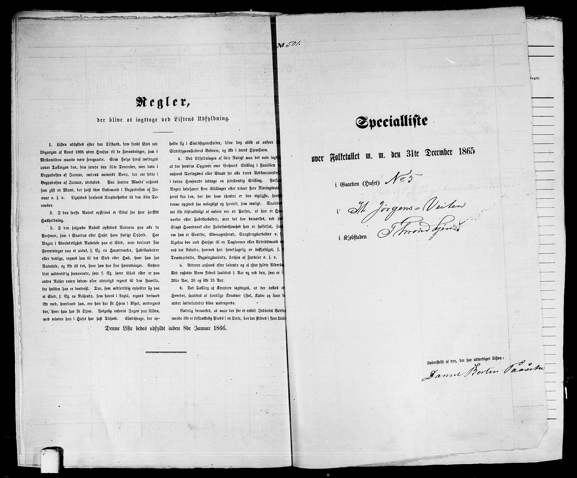 RA, 1865 census for Trondheim, 1865, p. 1049