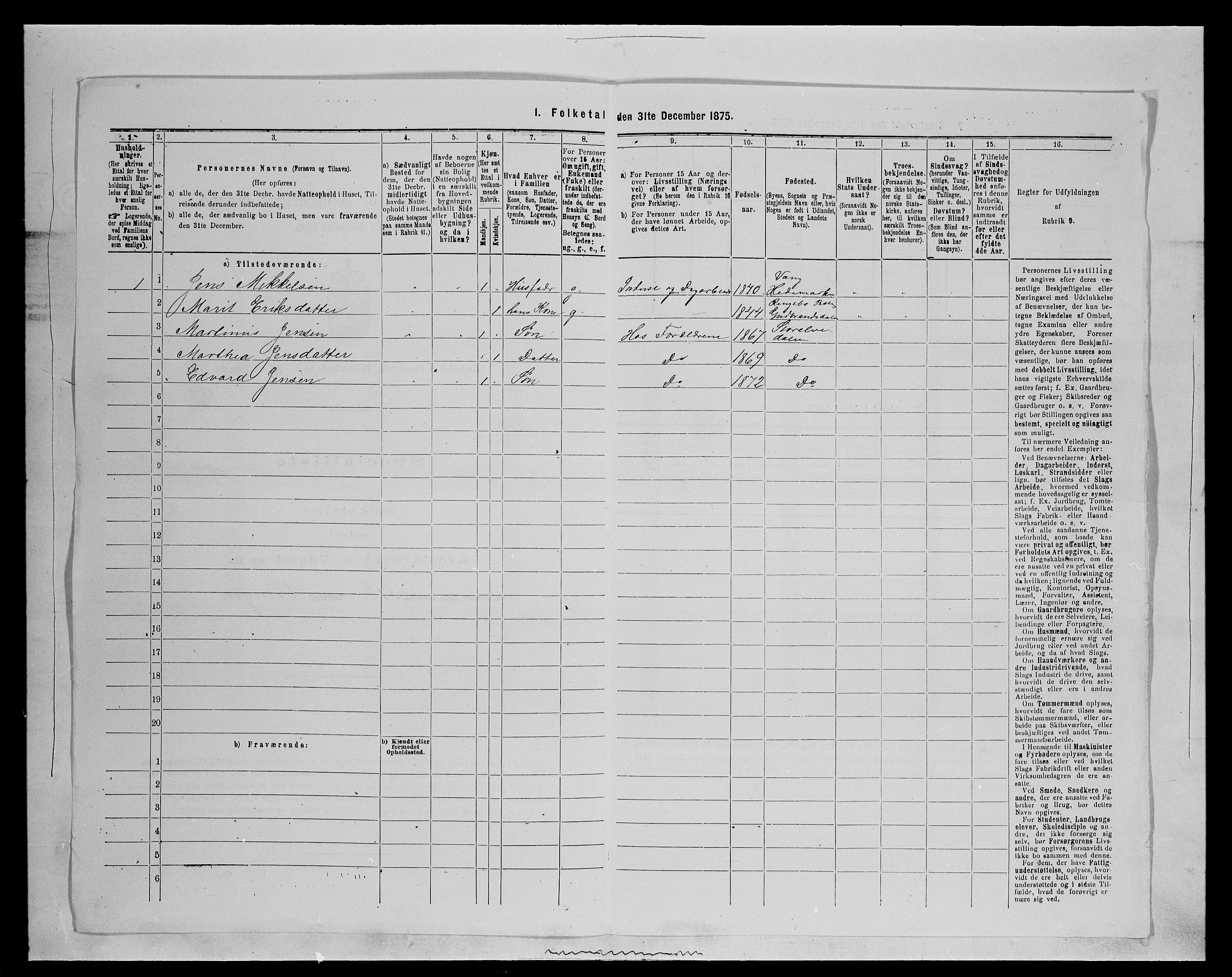 SAH, 1875 census for 0430P Stor-Elvdal, 1875, p. 811