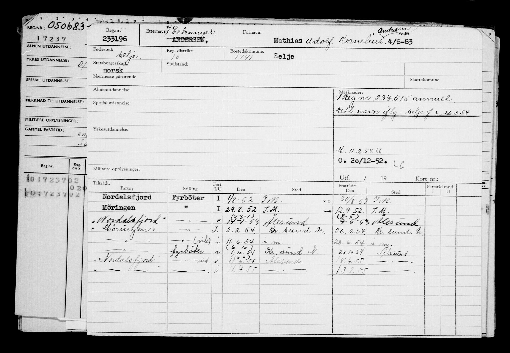 Direktoratet for sjømenn, AV/RA-S-3545/G/Gb/L0002: Hovedkort, 1883-1885, p. 27