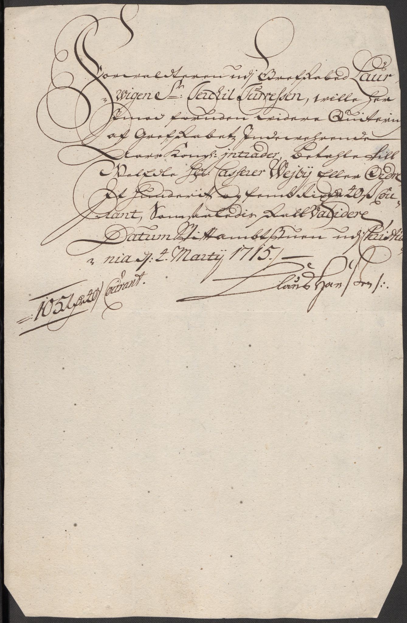 Rentekammeret inntil 1814, Reviderte regnskaper, Fogderegnskap, AV/RA-EA-4092/R33/L1986: Fogderegnskap Larvik grevskap, 1714-1715, p. 503