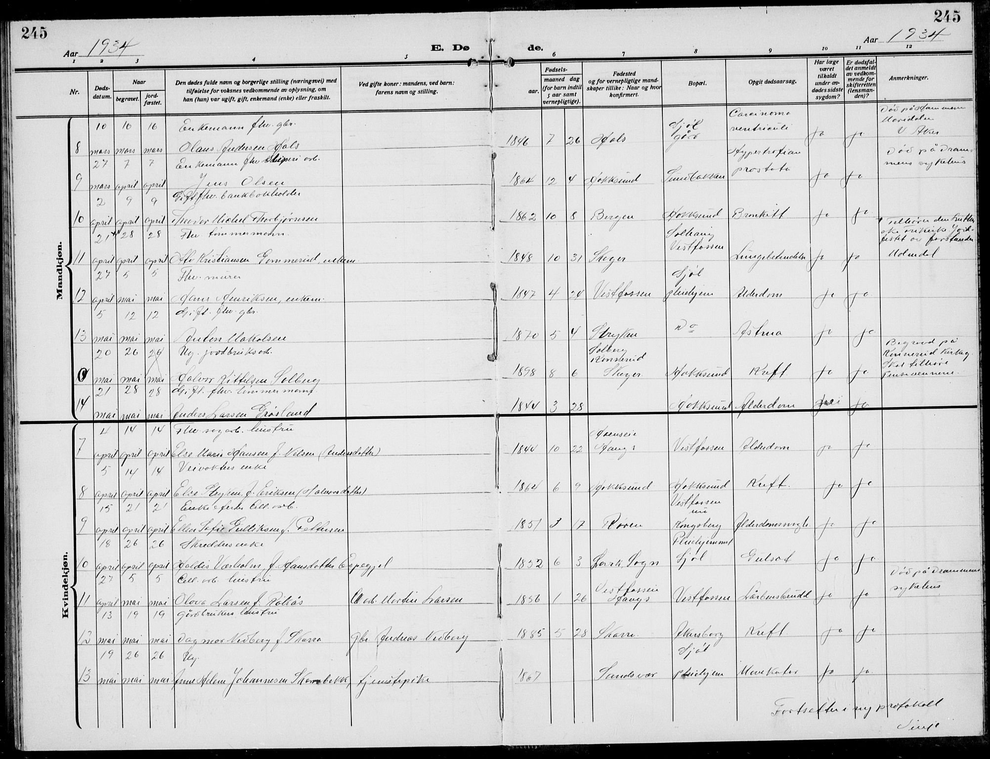 Eiker kirkebøker, AV/SAKO-A-4/G/Ga/L0010: Parish register (copy) no. I 10, 1925-1934, p. 245