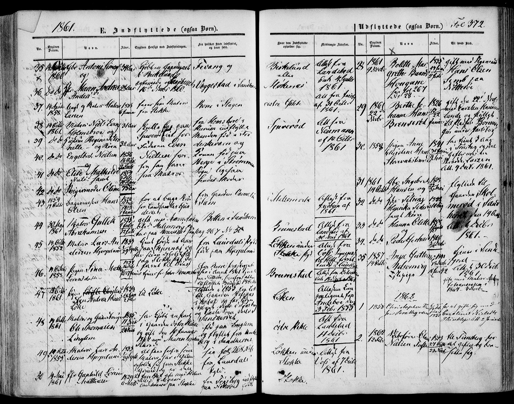 Stokke kirkebøker, AV/SAKO-A-320/F/Fa/L0008: Parish register (official) no. I 8, 1858-1871, p. 372