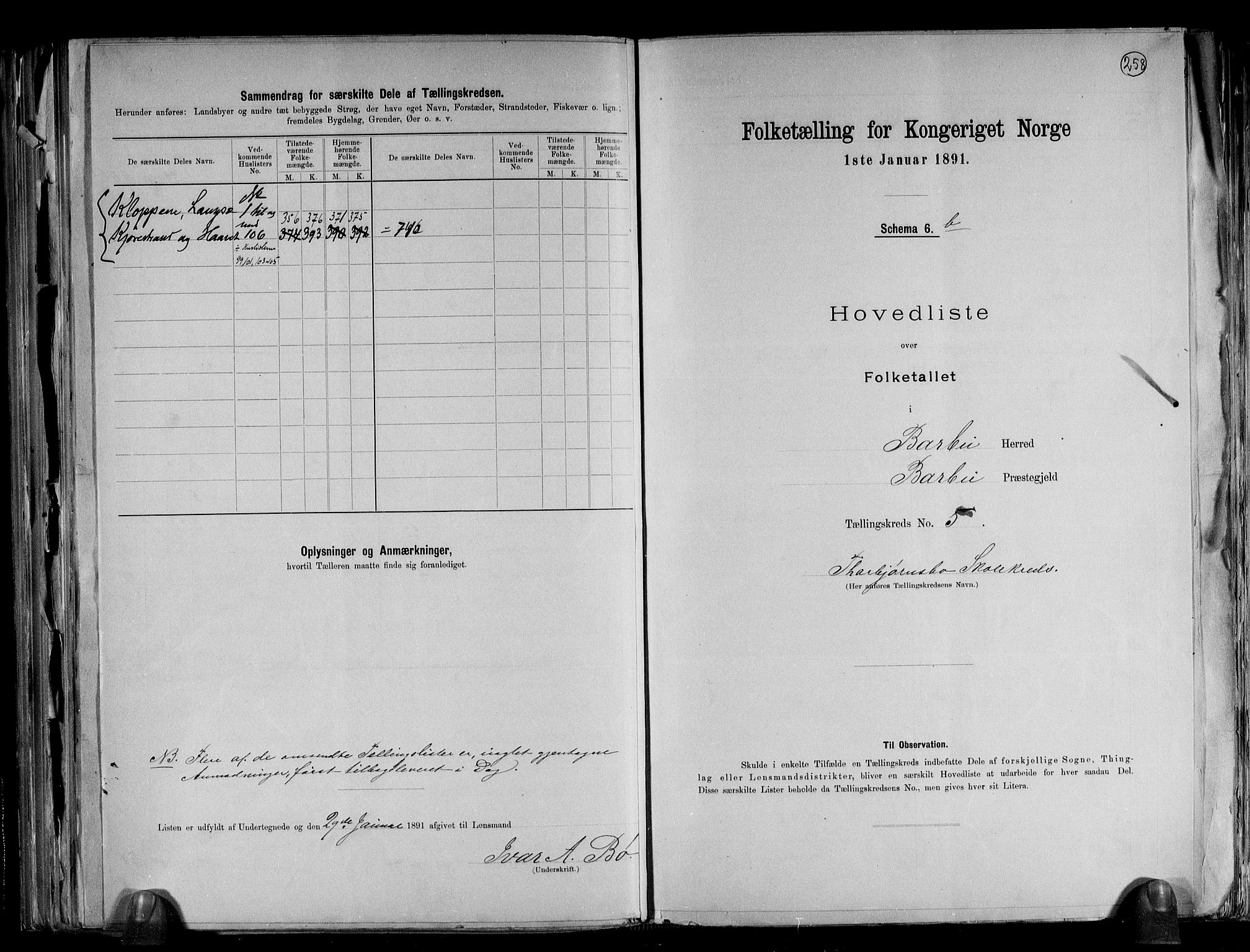RA, 1891 census for 0990 Barbu, 1891, p. 16