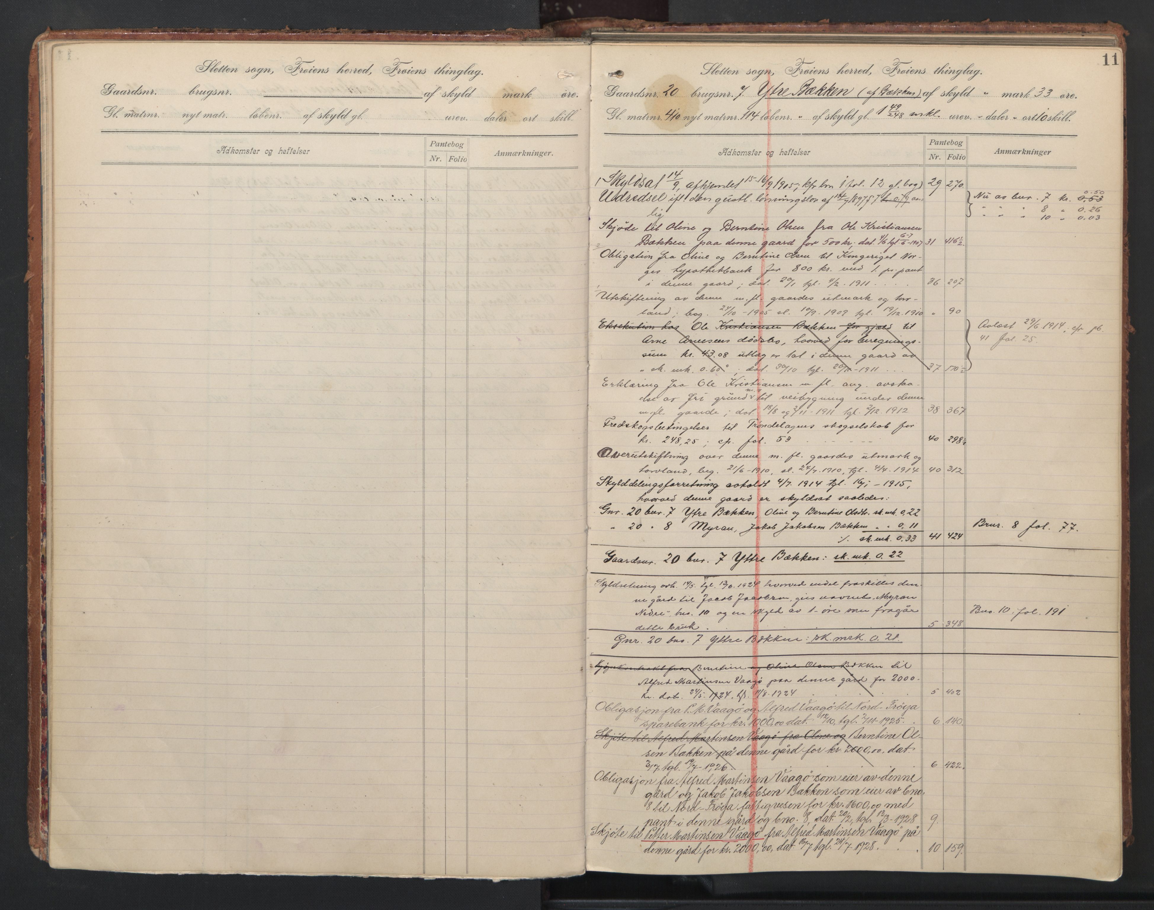 Hitra sorenskriveri, AV/SAT-A-0018/2/2A/L0004: Mortgage register no. 4, p. 11