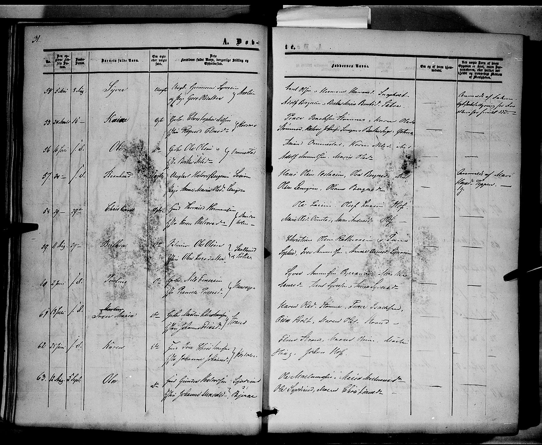 Hof prestekontor, AV/SAH-PREST-038/H/Ha/Haa/L0008: Parish register (official) no. 8, 1849-1861, p. 31