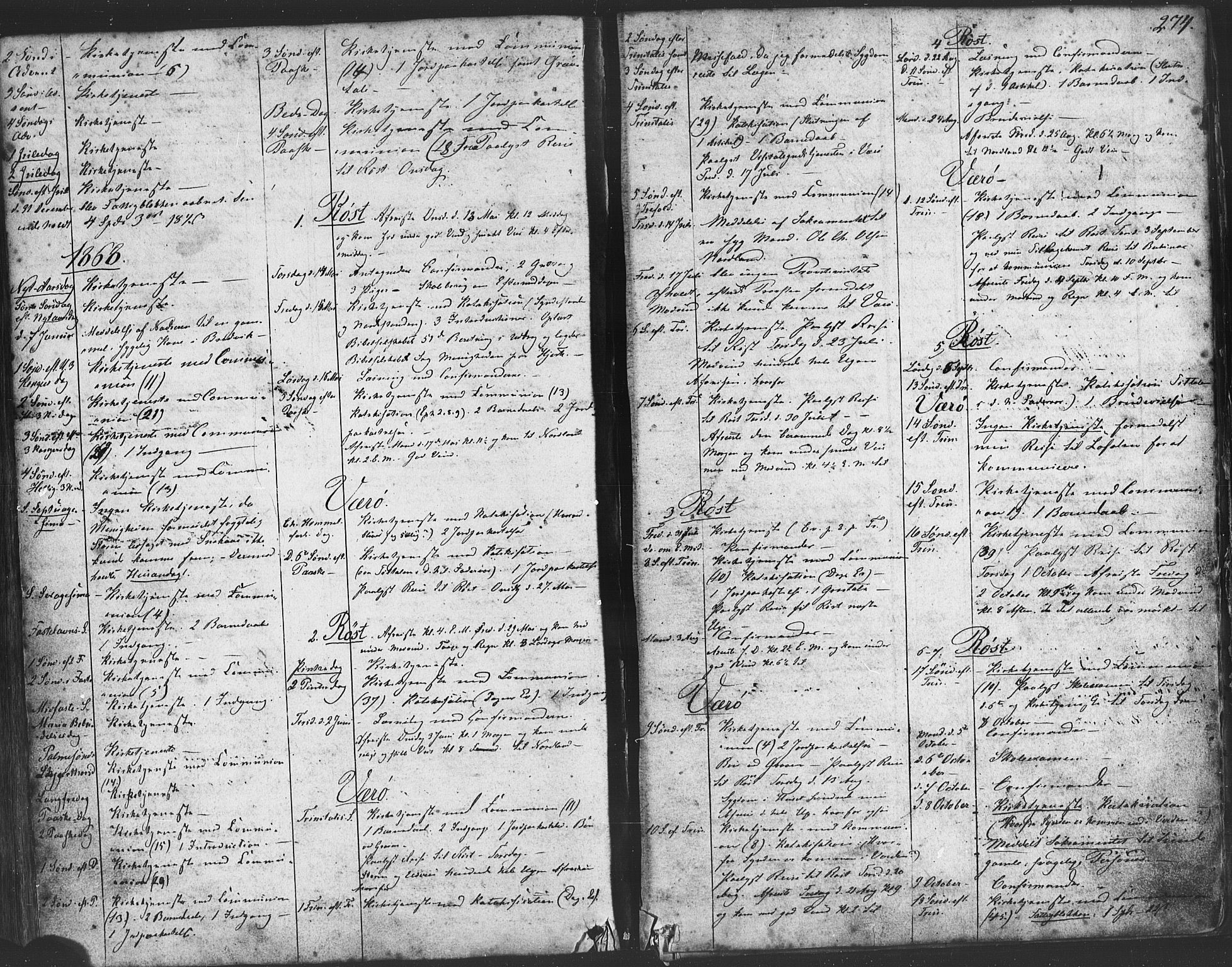 Ministerialprotokoller, klokkerbøker og fødselsregistre - Nordland, SAT/A-1459/807/L0121: Parish register (official) no. 807A04, 1846-1879, p. 274
