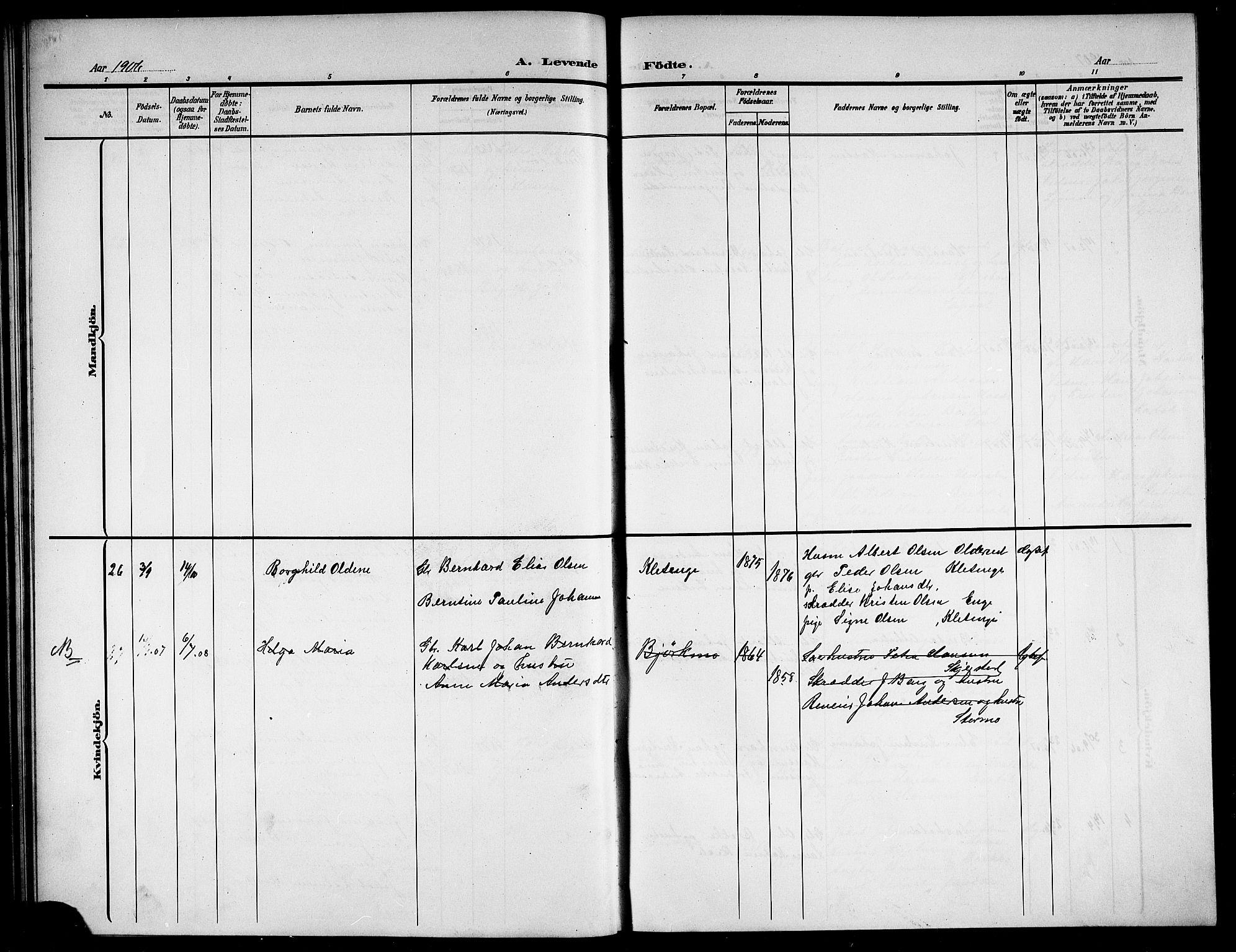 Ministerialprotokoller, klokkerbøker og fødselsregistre - Nordland, AV/SAT-A-1459/852/L0756: Parish register (copy) no. 852C07, 1902-1916