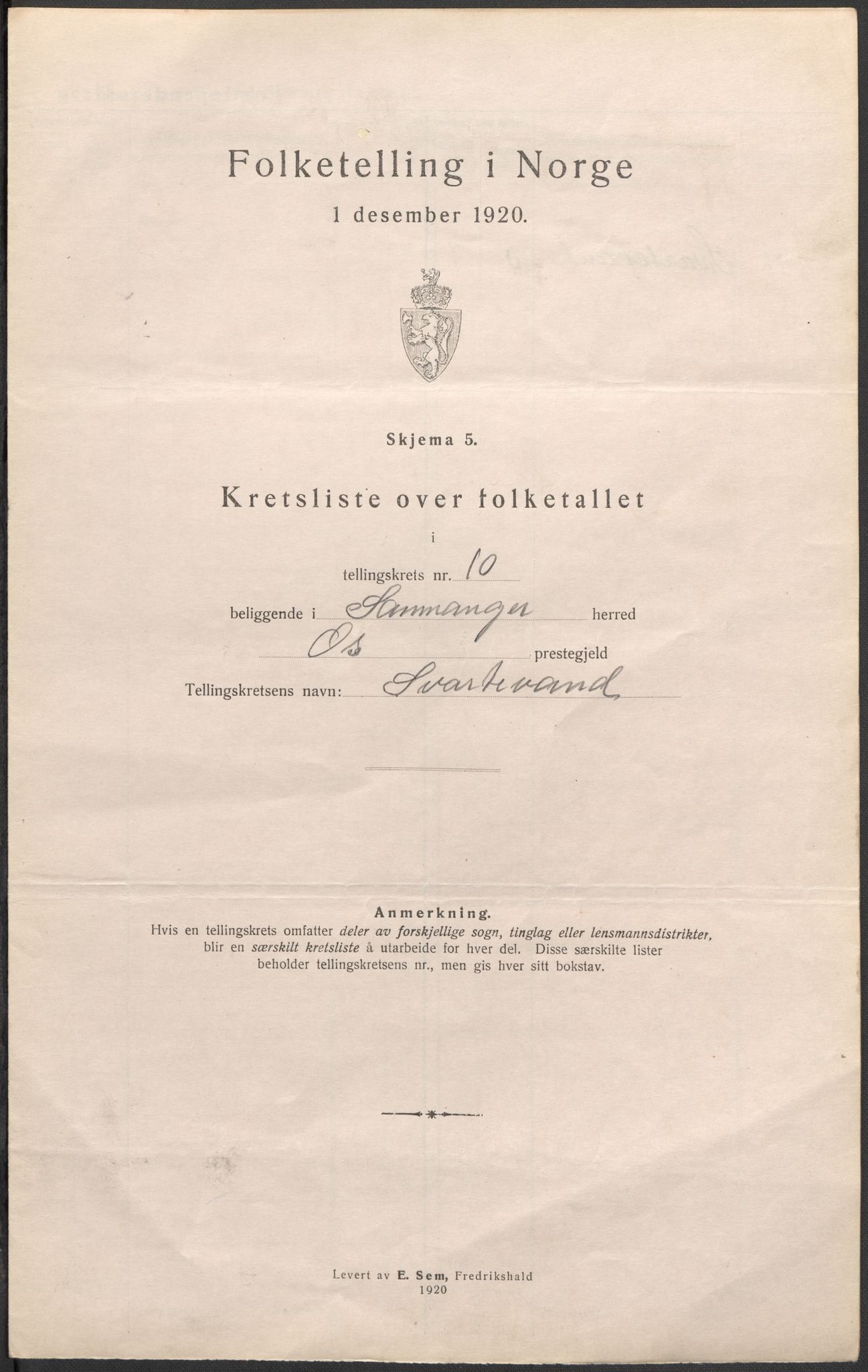 SAB, 1920 census for Samnanger, 1920, p. 32