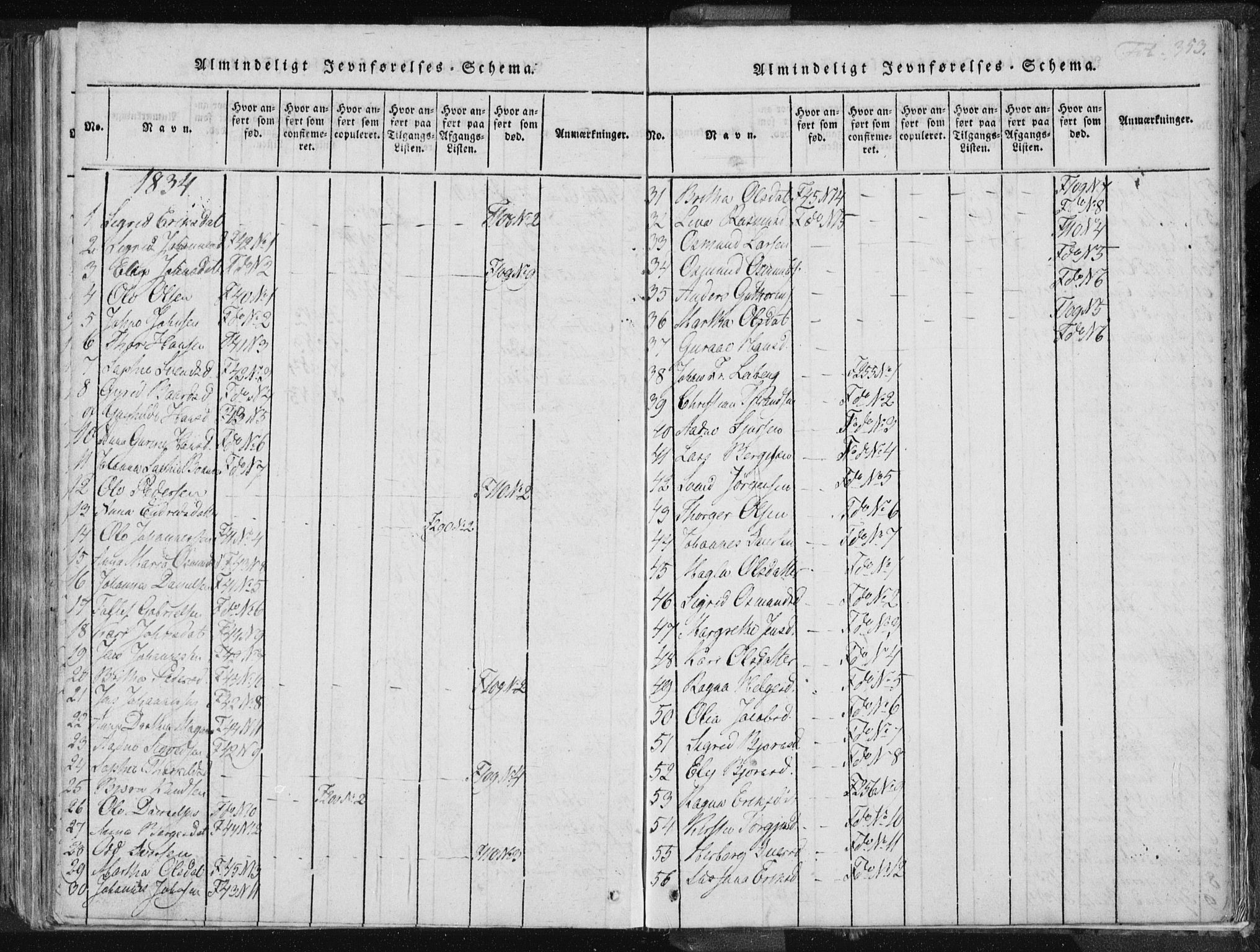 Vikedal sokneprestkontor, SAST/A-101840/01/IV: Parish register (official) no. A 3, 1817-1850, p. 353