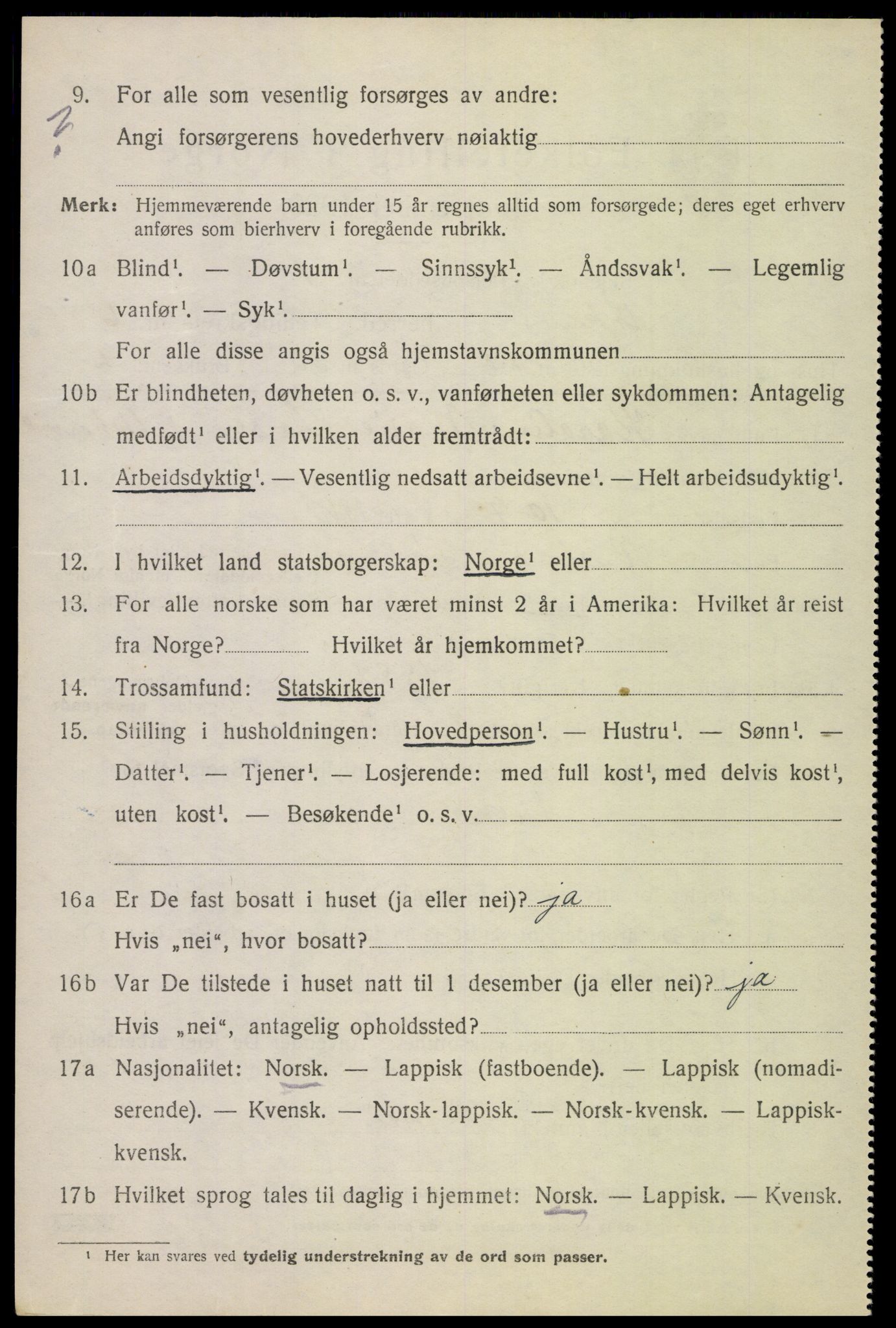 SAT, 1920 census for Ankenes, 1920, p. 3694