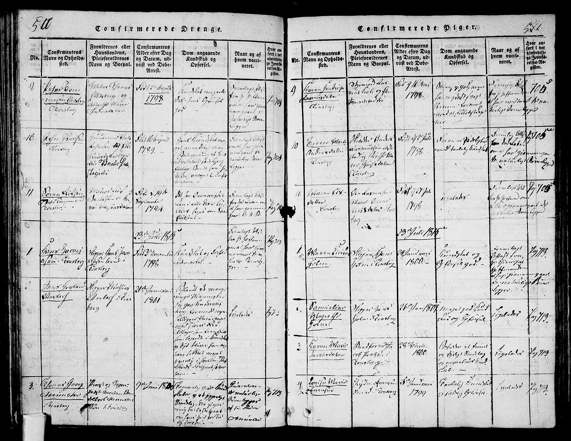 Tønsberg kirkebøker, AV/SAKO-A-330/F/Fa/L0004: Parish register (official) no. I 4, 1813-1826, p. 510-511