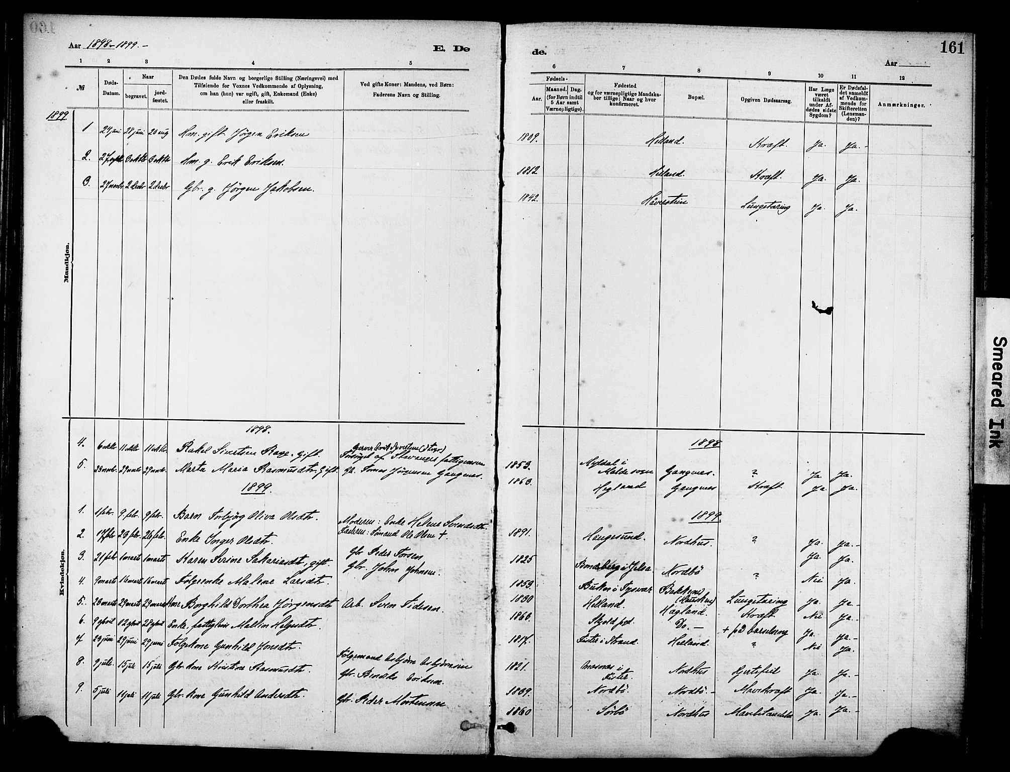 Rennesøy sokneprestkontor, SAST/A -101827/H/Ha/Haa/L0012: Parish register (official) no. A 13, 1885-1917, p. 161
