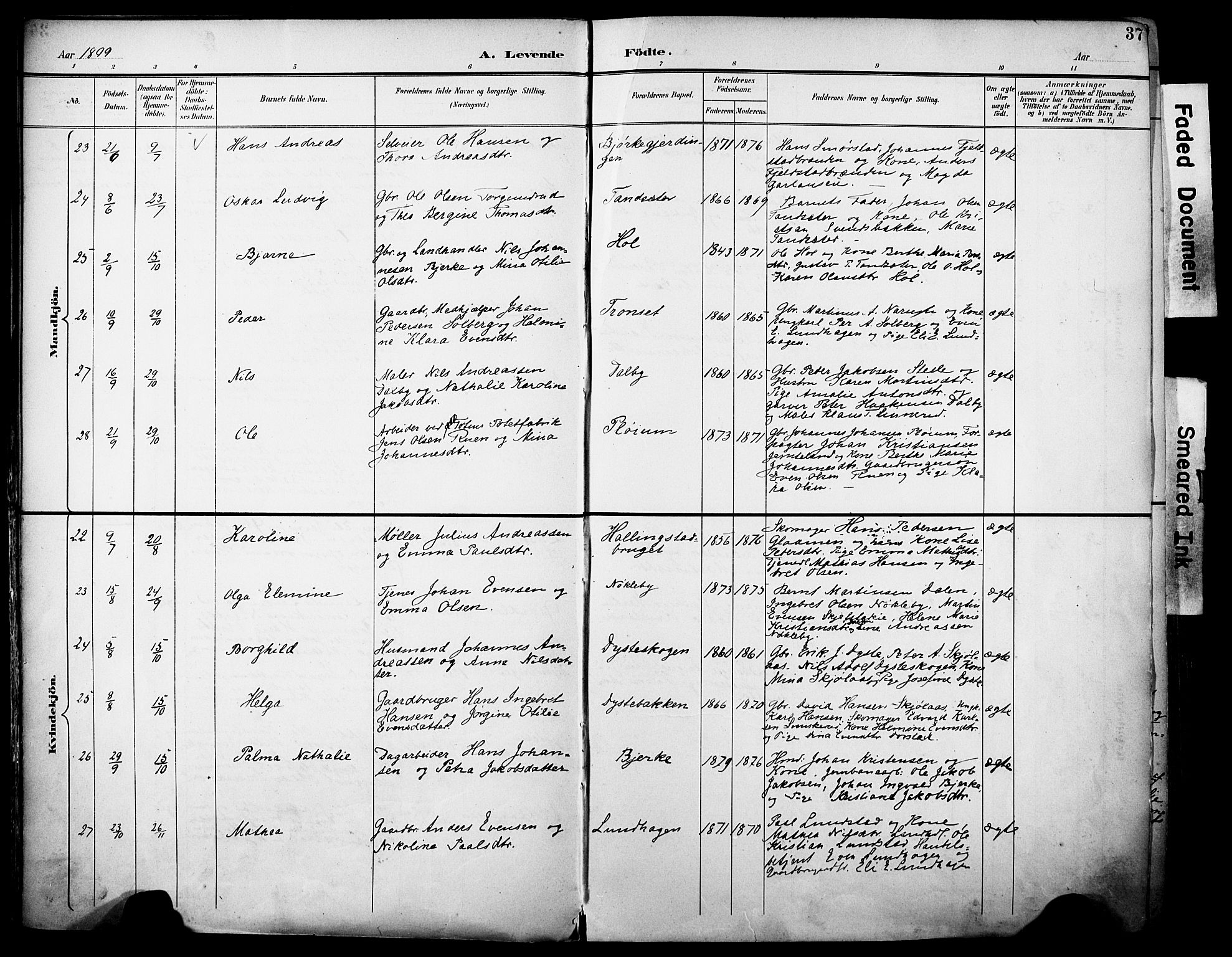 Vestre Toten prestekontor, AV/SAH-PREST-108/H/Ha/Haa/L0013: Parish register (official) no. 13, 1895-1911, p. 37