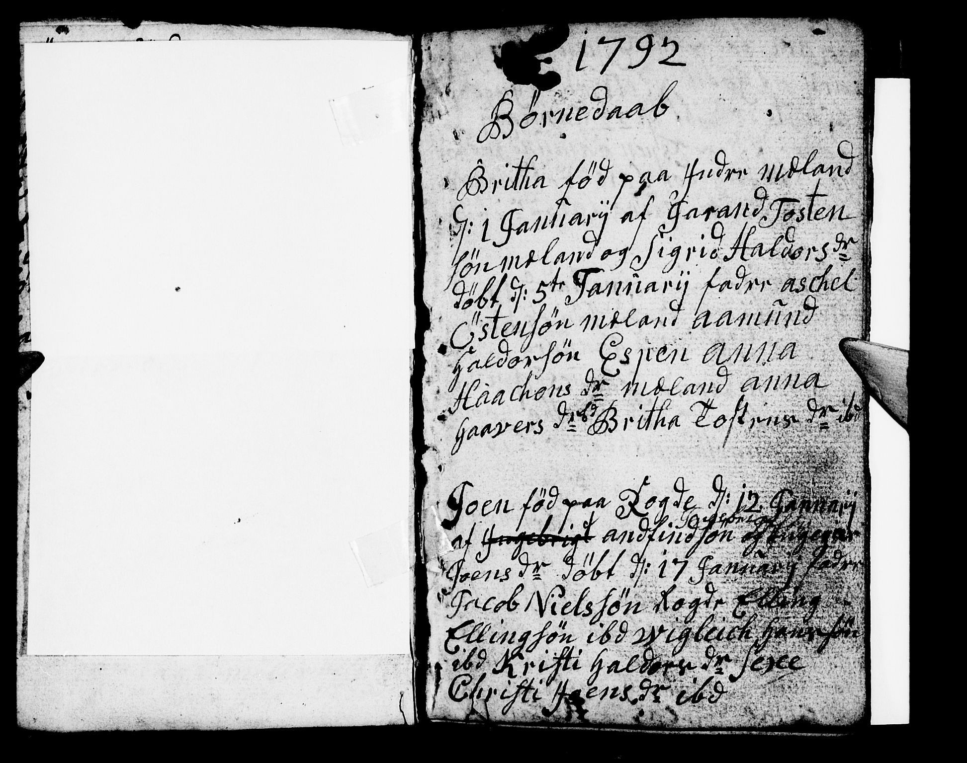 Ullensvang sokneprestembete, AV/SAB-A-78701/H/Hab: Parish register (copy) no. B 7, 1792-1797