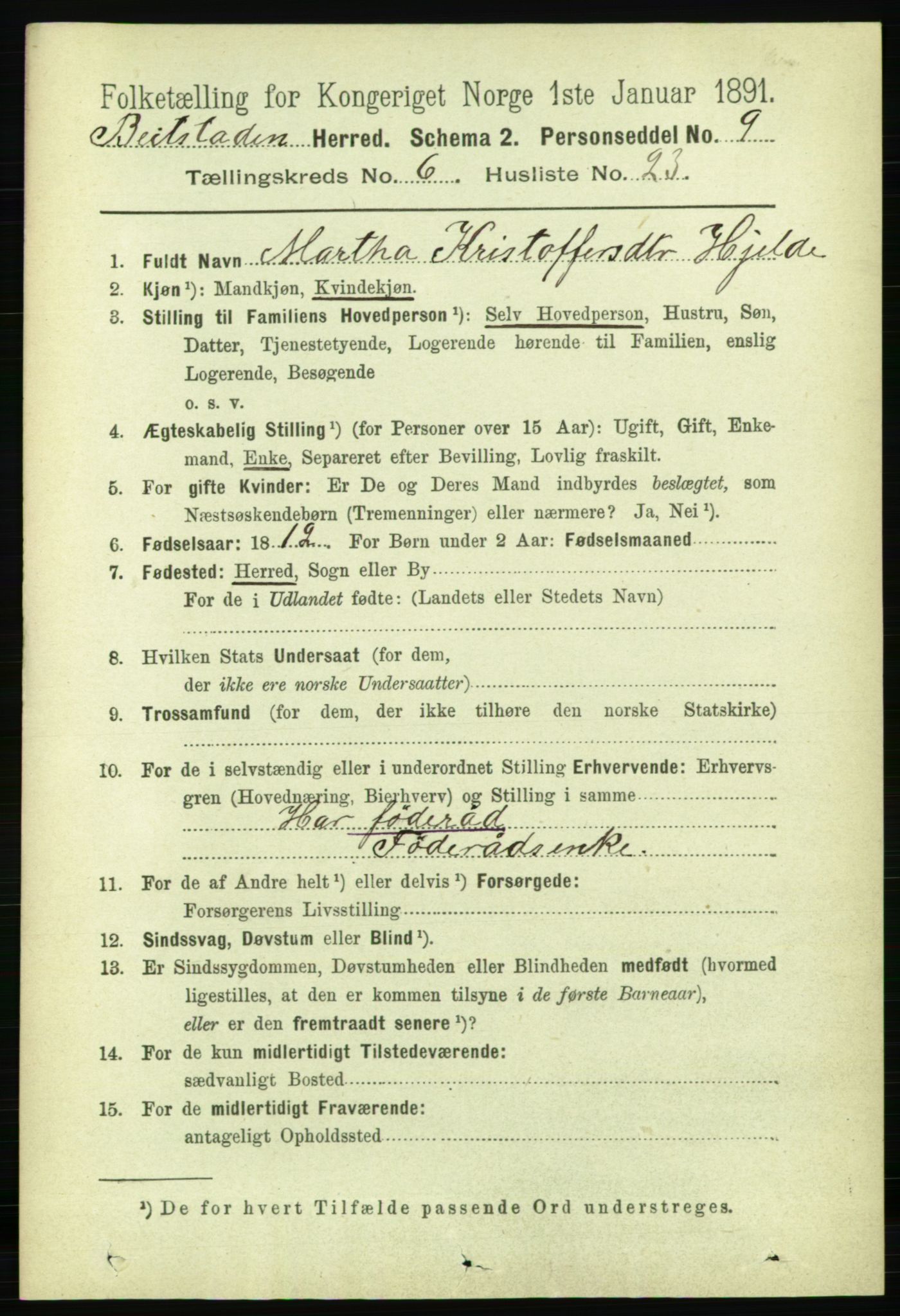 RA, 1891 census for 1727 Beitstad, 1891, p. 1669