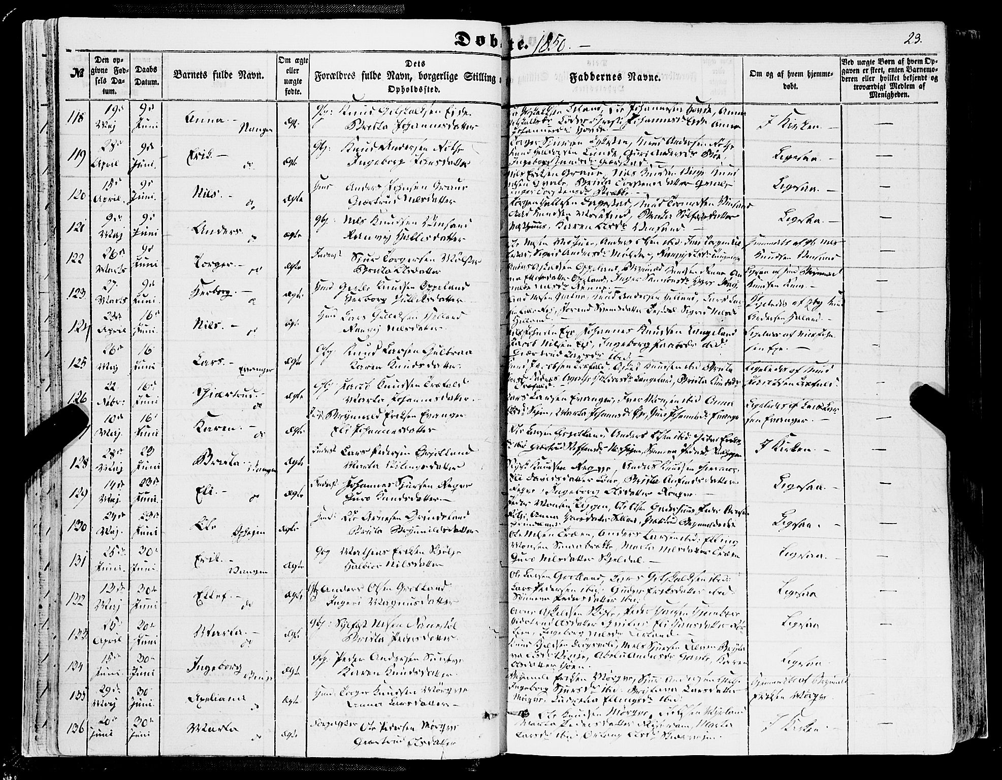 Voss sokneprestembete, SAB/A-79001/H/Haa: Parish register (official) no. A 16, 1849-1863, p. 23