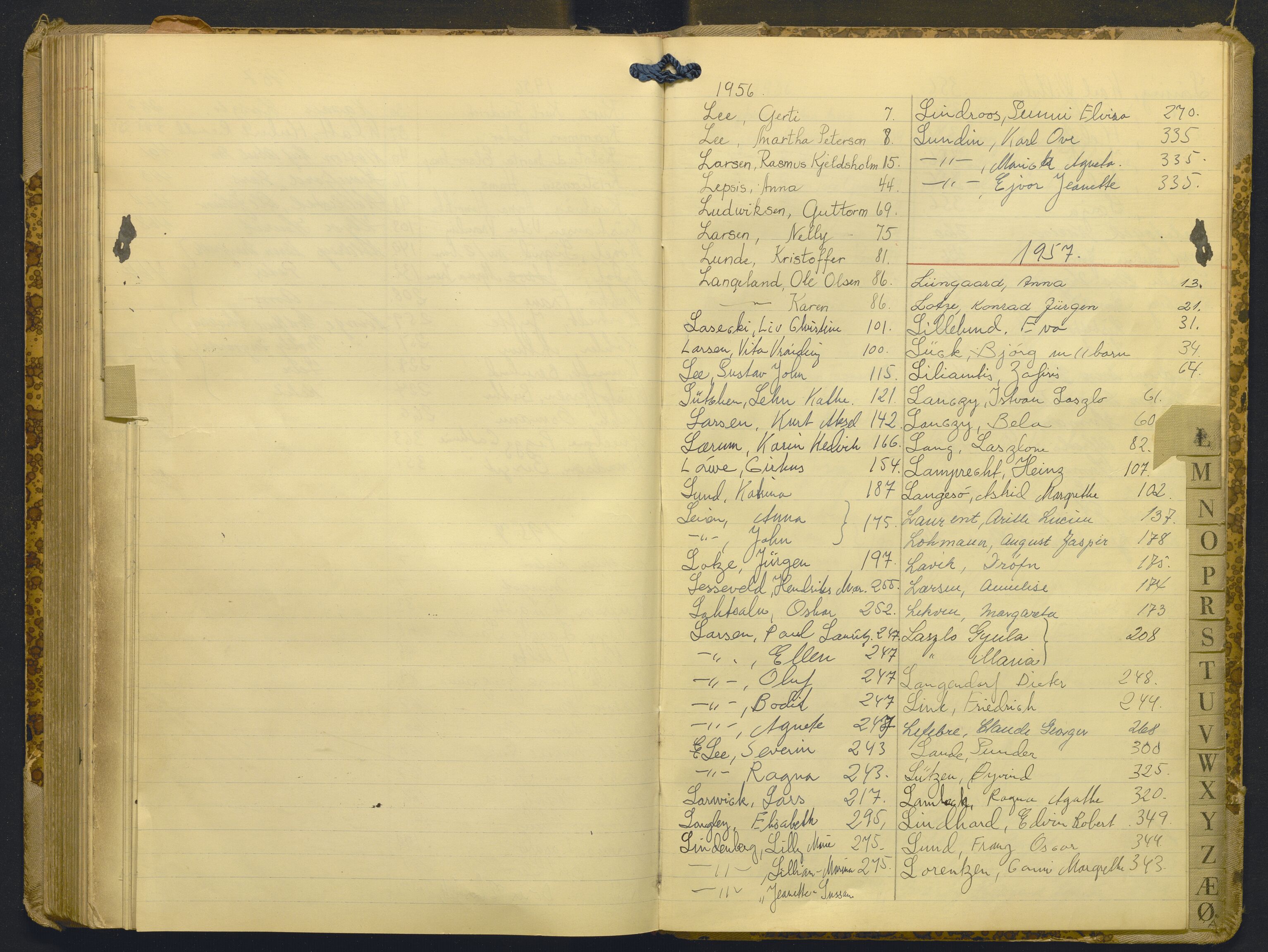 Hordaland politidistrikt, AV/SAB-A-64101/K/Ka/L0006: Framandsakjournal med register, 1956-1957