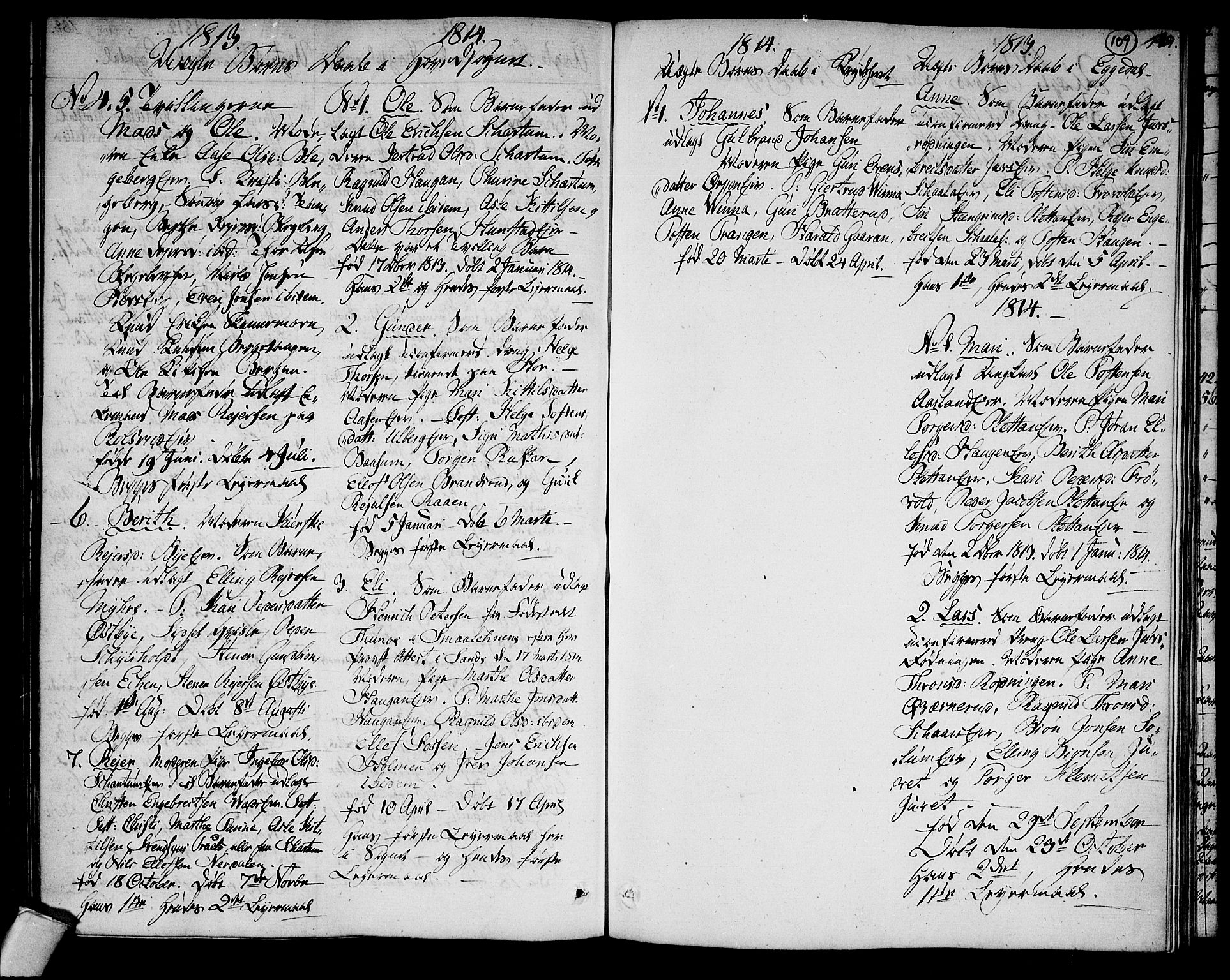 Sigdal kirkebøker, AV/SAKO-A-245/F/Fa/L0004: Parish register (official) no. I 4, 1812-1815, p. 109