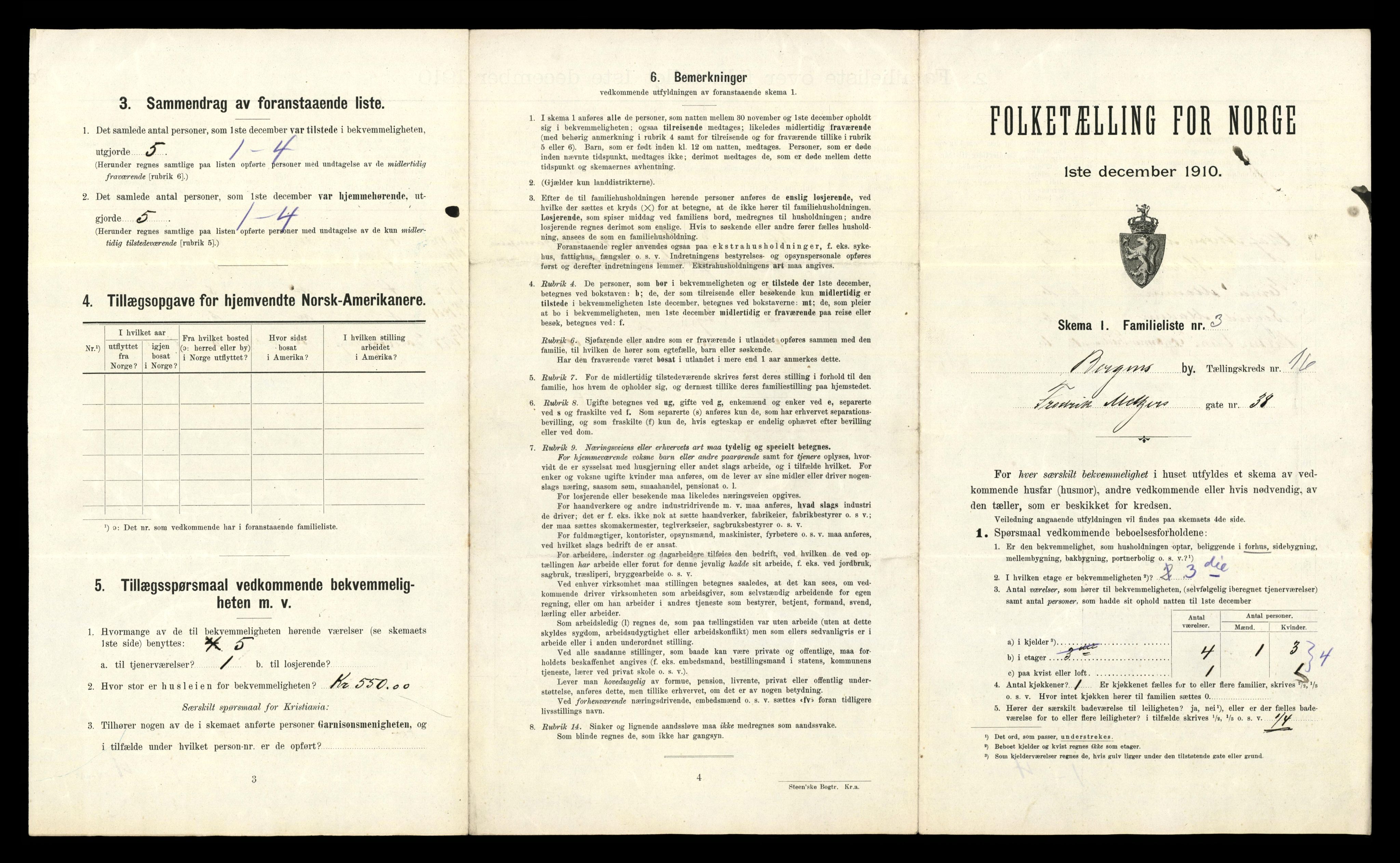 RA, 1910 census for Bergen, 1910, p. 5429