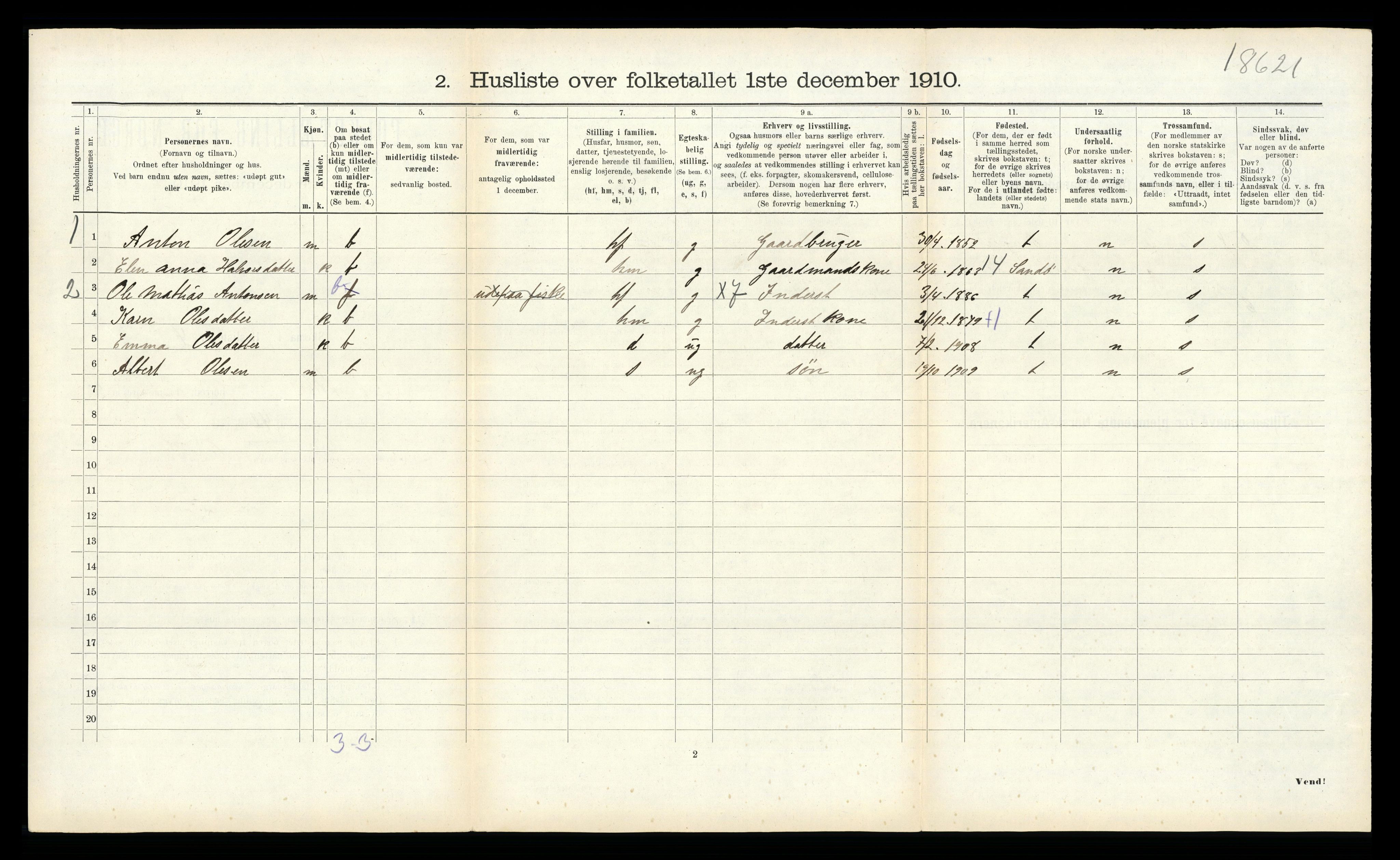 RA, 1910 census for Aukra, 1910, p. 603