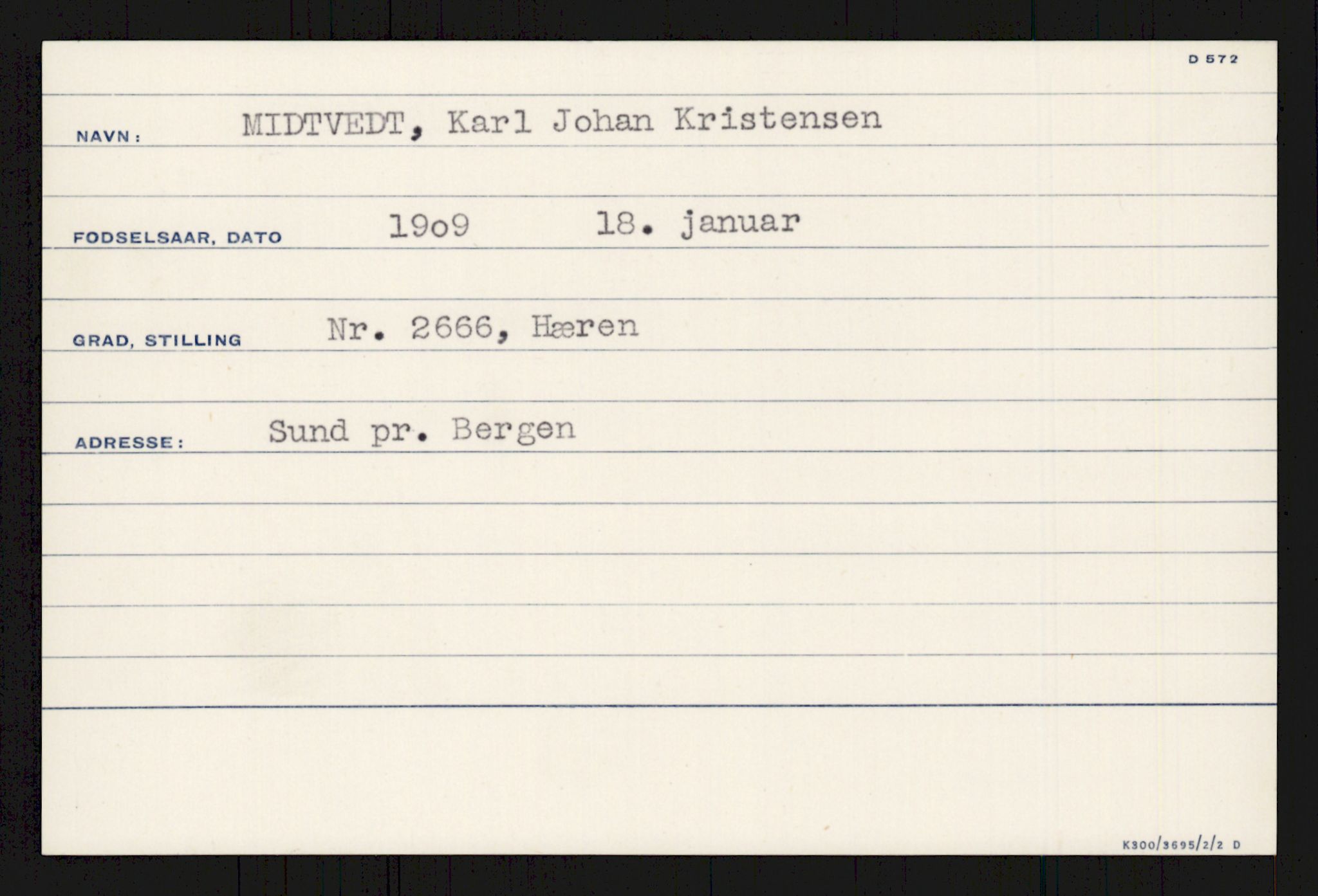 Forsvaret, Krigsdekorasjonskanselliet, AV/RA-RAFA-5156/G/Ga/Gaa/L0003: Michalsen - Sværd, 1944-1956