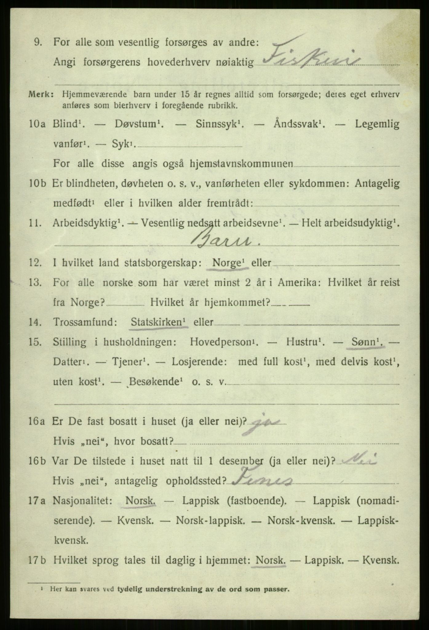 SATØ, 1920 census for Bjarkøy, 1920, p. 3830