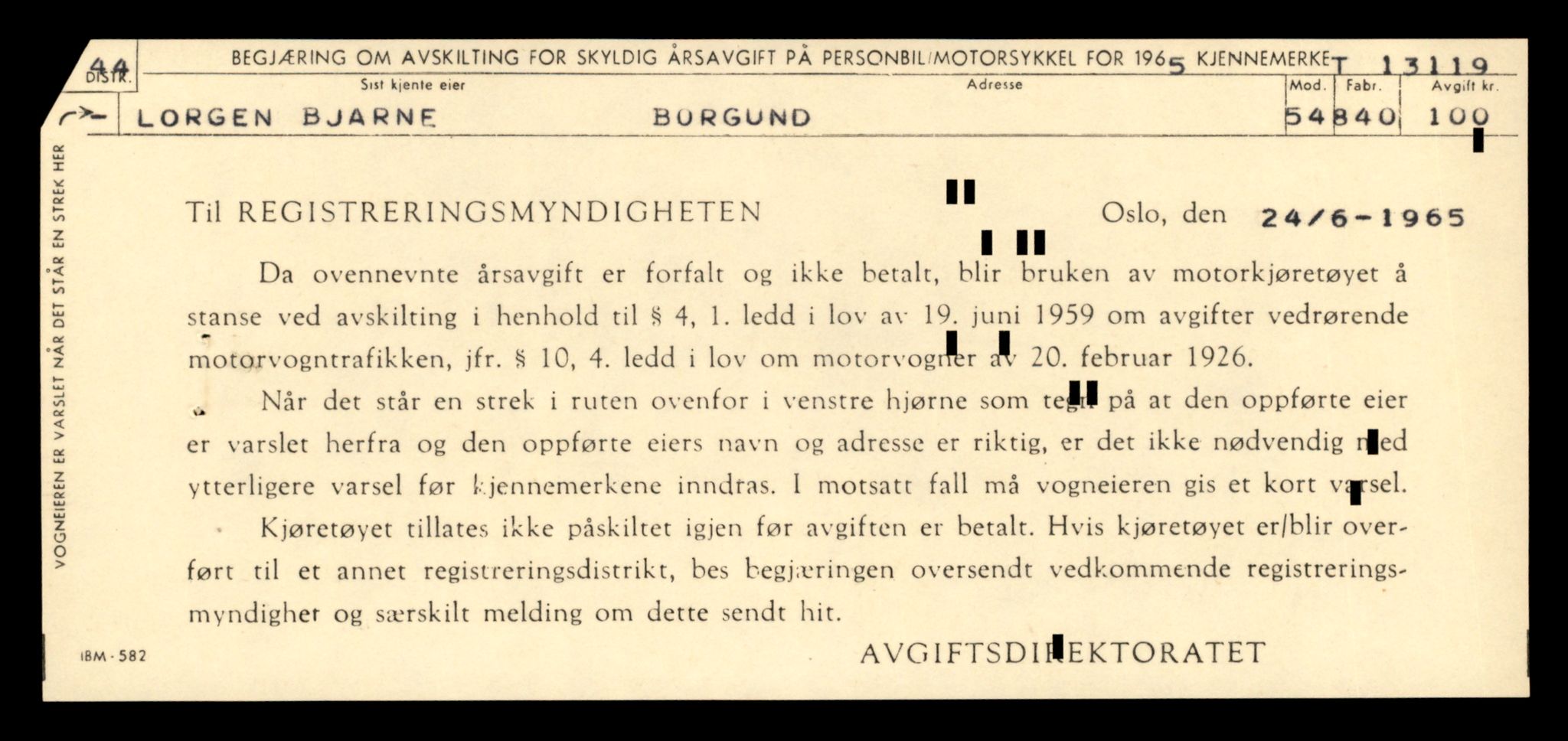 Møre og Romsdal vegkontor - Ålesund trafikkstasjon, AV/SAT-A-4099/F/Fe/L0037: Registreringskort for kjøretøy T 13031 - T 13179, 1927-1998, p. 1826