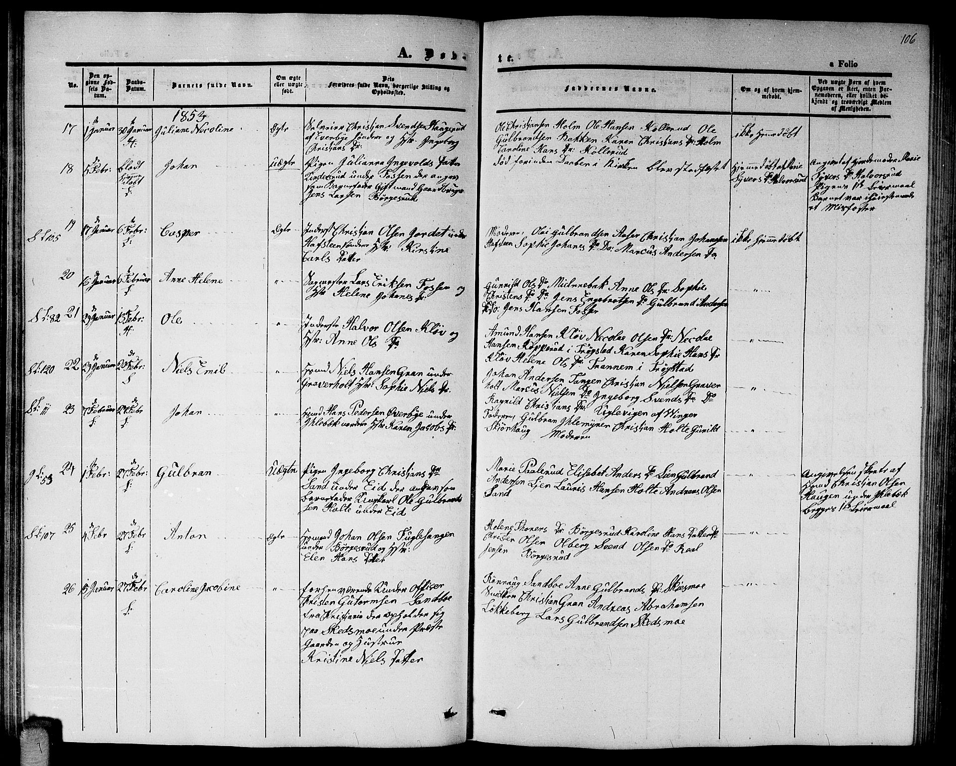 Høland prestekontor Kirkebøker, AV/SAO-A-10346a/G/Ga/L0003: Parish register (copy) no. I 3, 1846-1853, p. 106