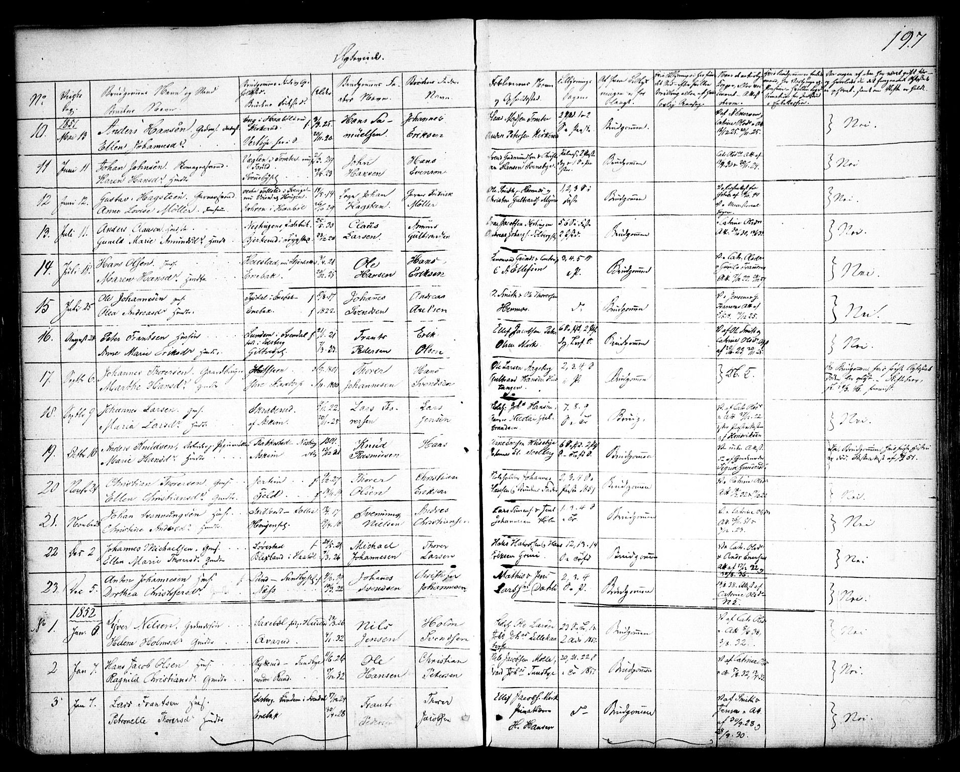 Spydeberg prestekontor Kirkebøker, SAO/A-10924/F/Fa/L0005: Parish register (official) no. I 5, 1842-1862, p. 197