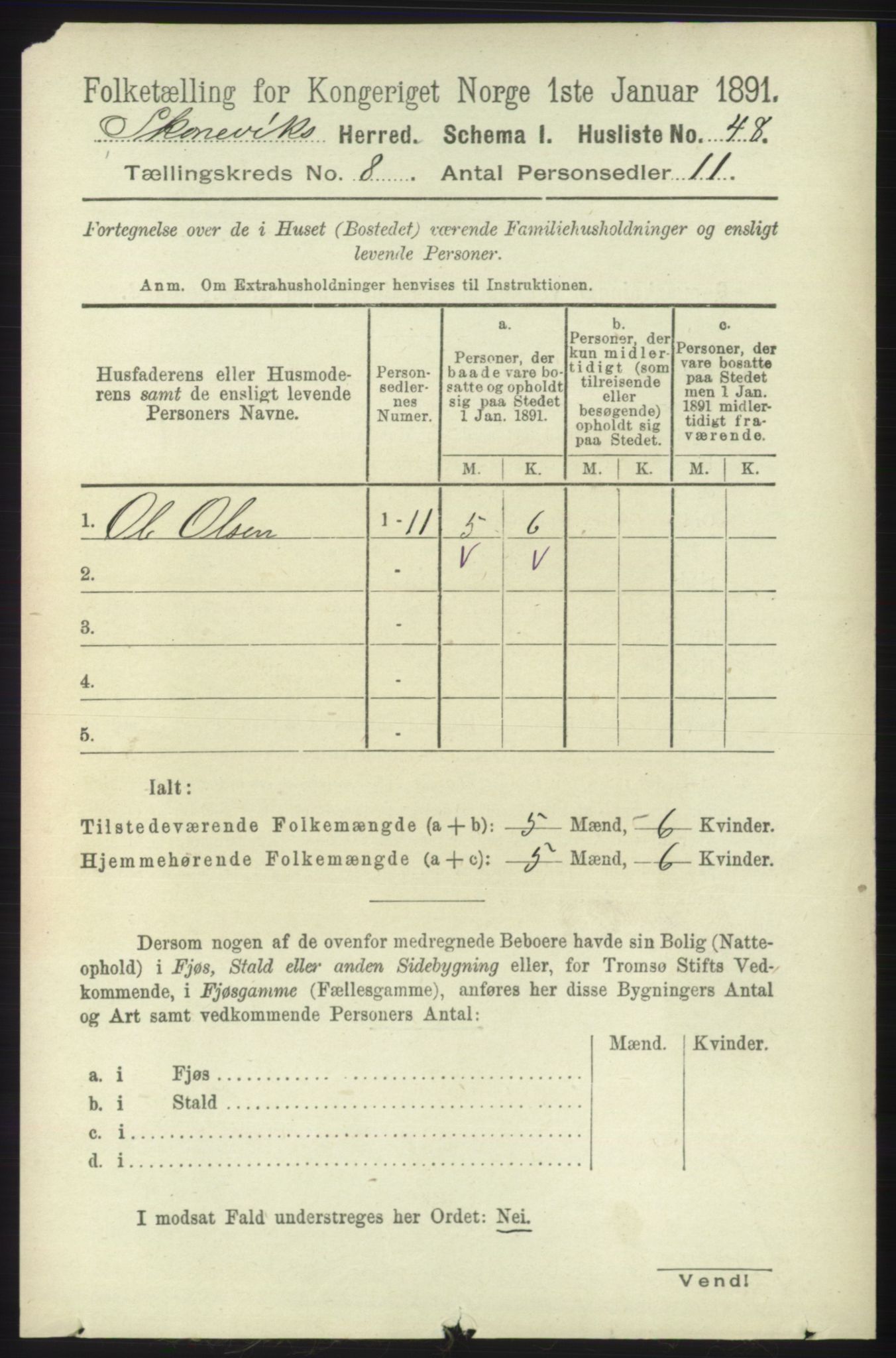 RA, 1891 census for 1212 Skånevik, 1891, p. 2178