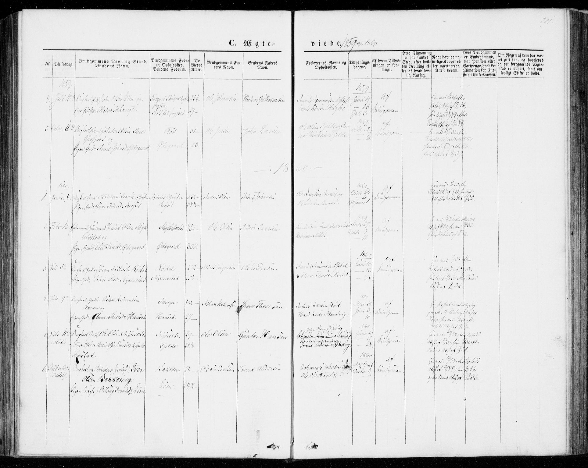 Ministerialprotokoller, klokkerbøker og fødselsregistre - Møre og Romsdal, SAT/A-1454/554/L0643: Parish register (official) no. 554A01, 1846-1879, p. 201
