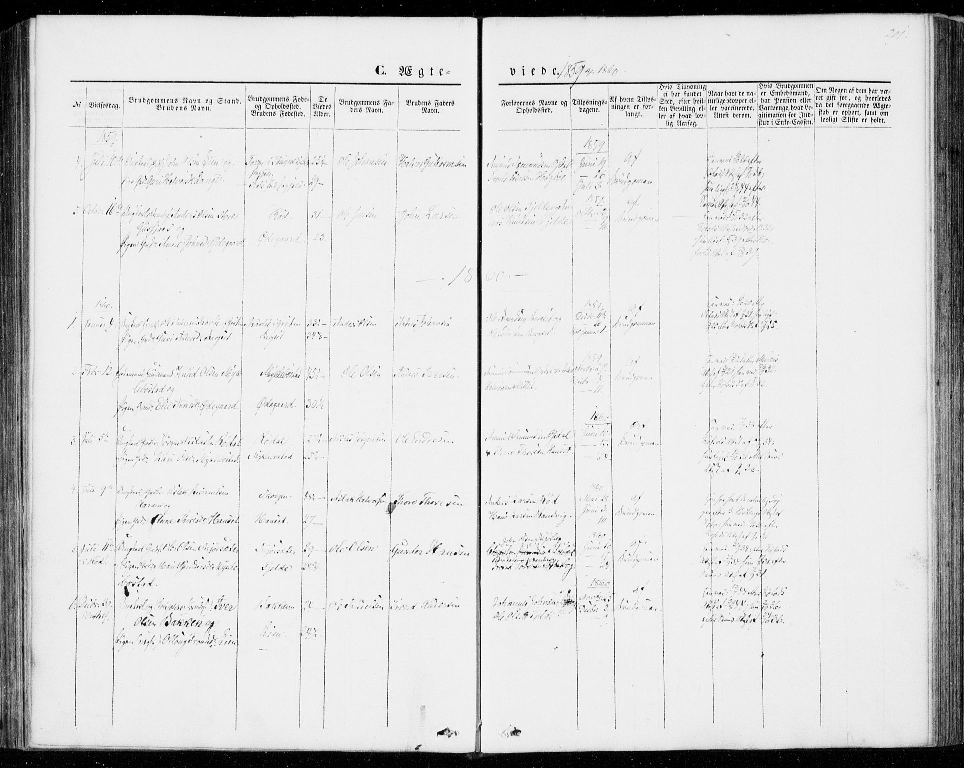 Ministerialprotokoller, klokkerbøker og fødselsregistre - Møre og Romsdal, AV/SAT-A-1454/554/L0643: Parish register (official) no. 554A01, 1846-1879, p. 201