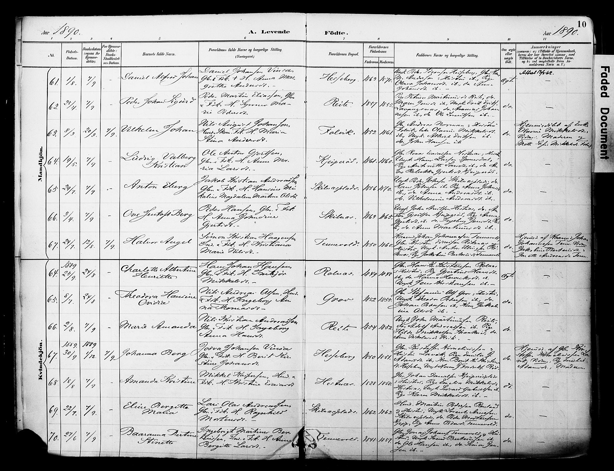 Ibestad sokneprestembete, AV/SATØ-S-0077/H/Ha/Haa/L0012kirke: Parish register (official) no. 12, 1890-1900, p. 10