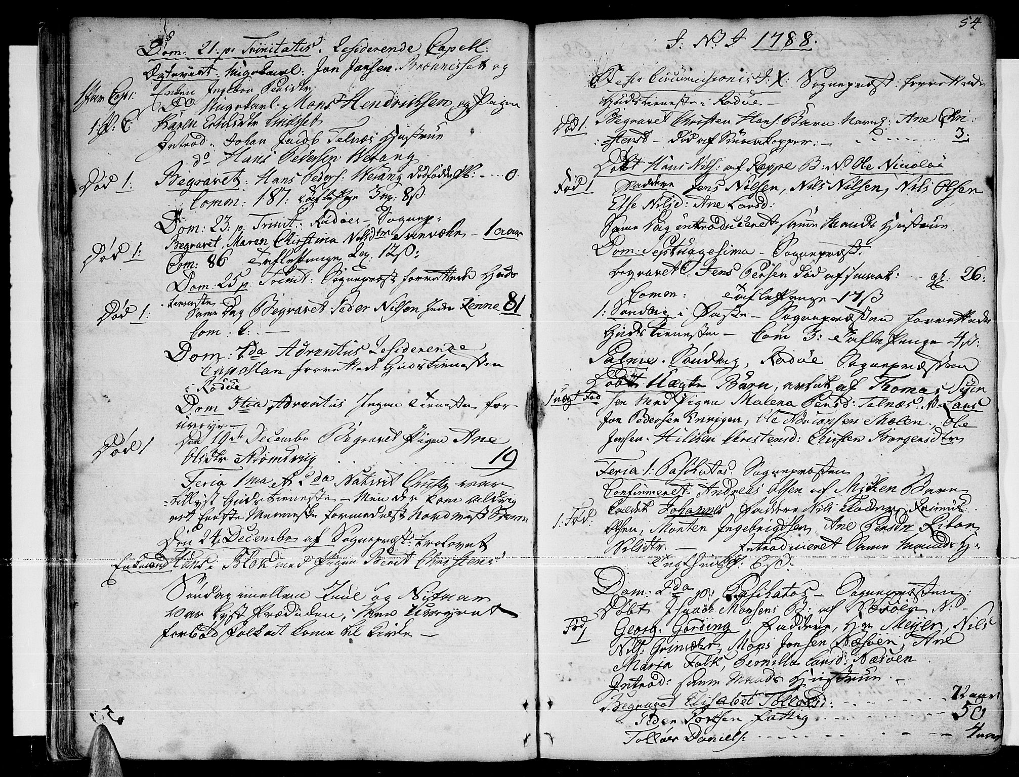 Ministerialprotokoller, klokkerbøker og fødselsregistre - Nordland, SAT/A-1459/841/L0591: Parish register (official) no. 841A03 /1, 1777-1819, p. 53-54