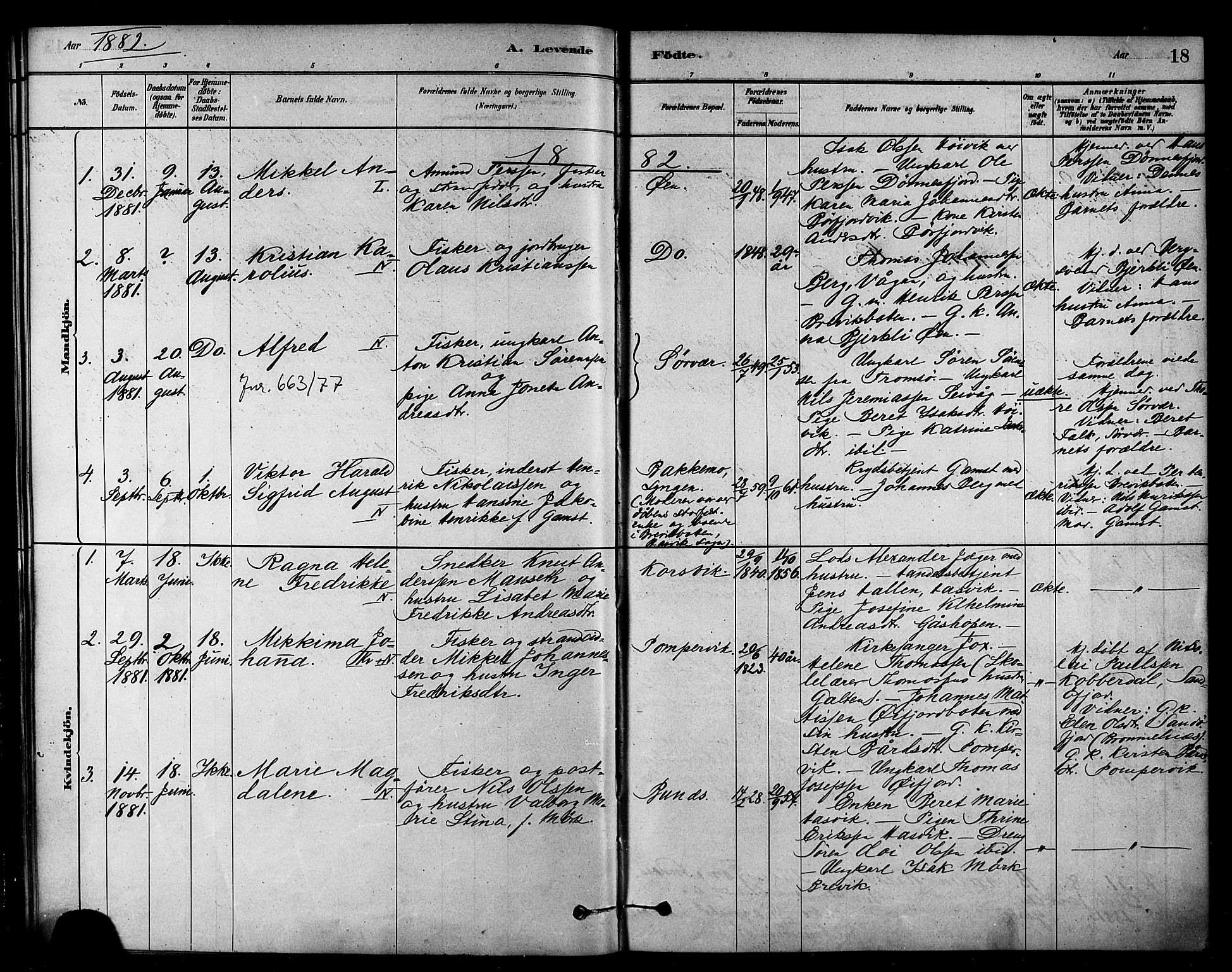 Loppa sokneprestkontor, SATØ/S-1339/H/Ha/L0007kirke: Parish register (official) no. 7, 1879-1889, p. 18