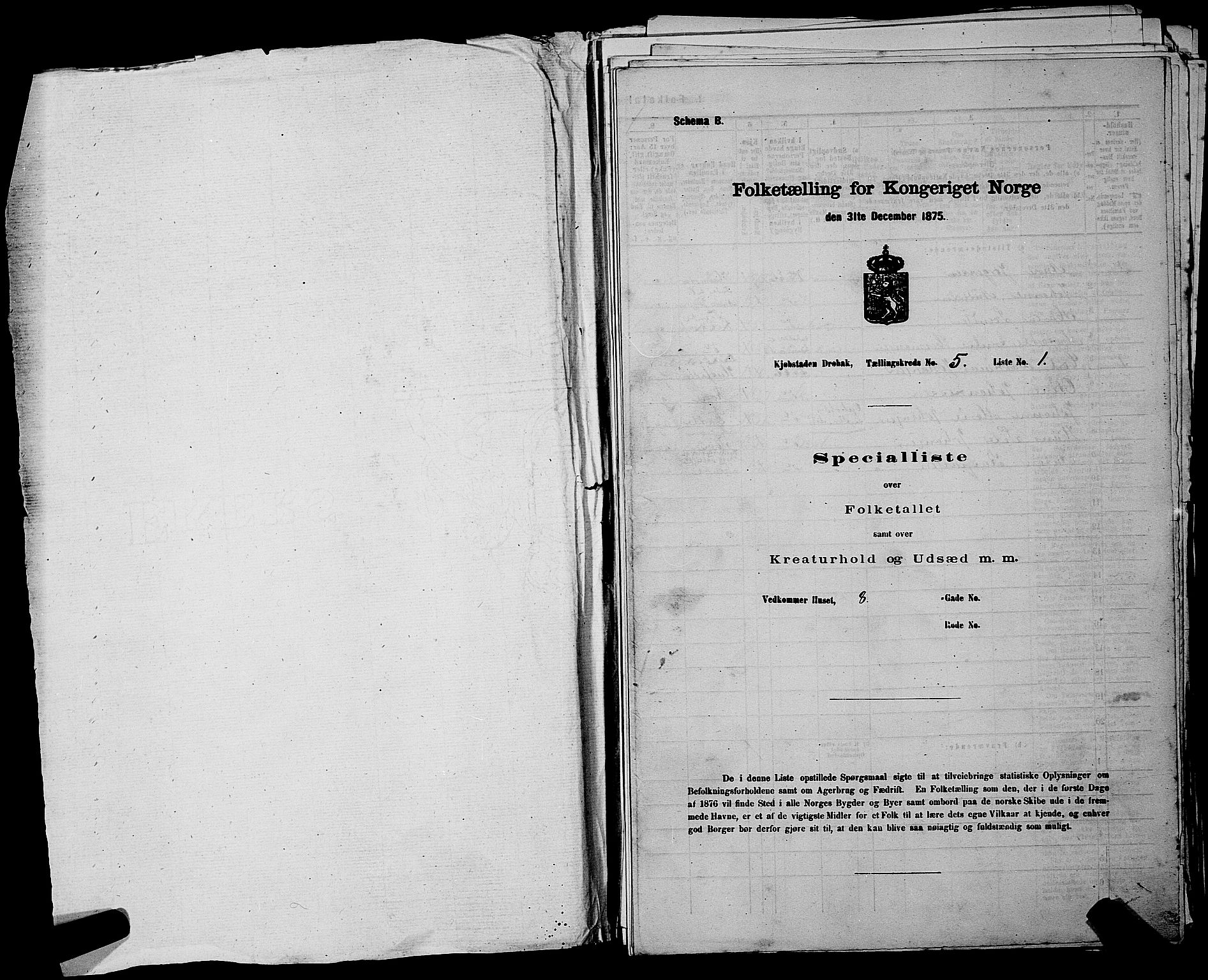 RA, 1875 census for 0203B Drøbak/Drøbak, 1875, p. 469