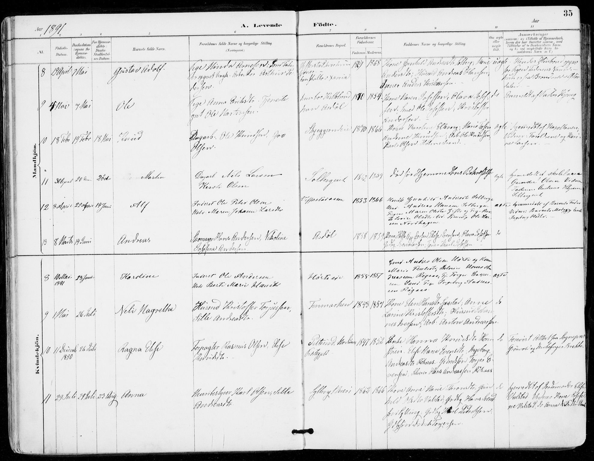 Sylling kirkebøker, AV/SAKO-A-247/F/Fa/L0001: Parish register (official) no. 1, 1883-1910, p. 35