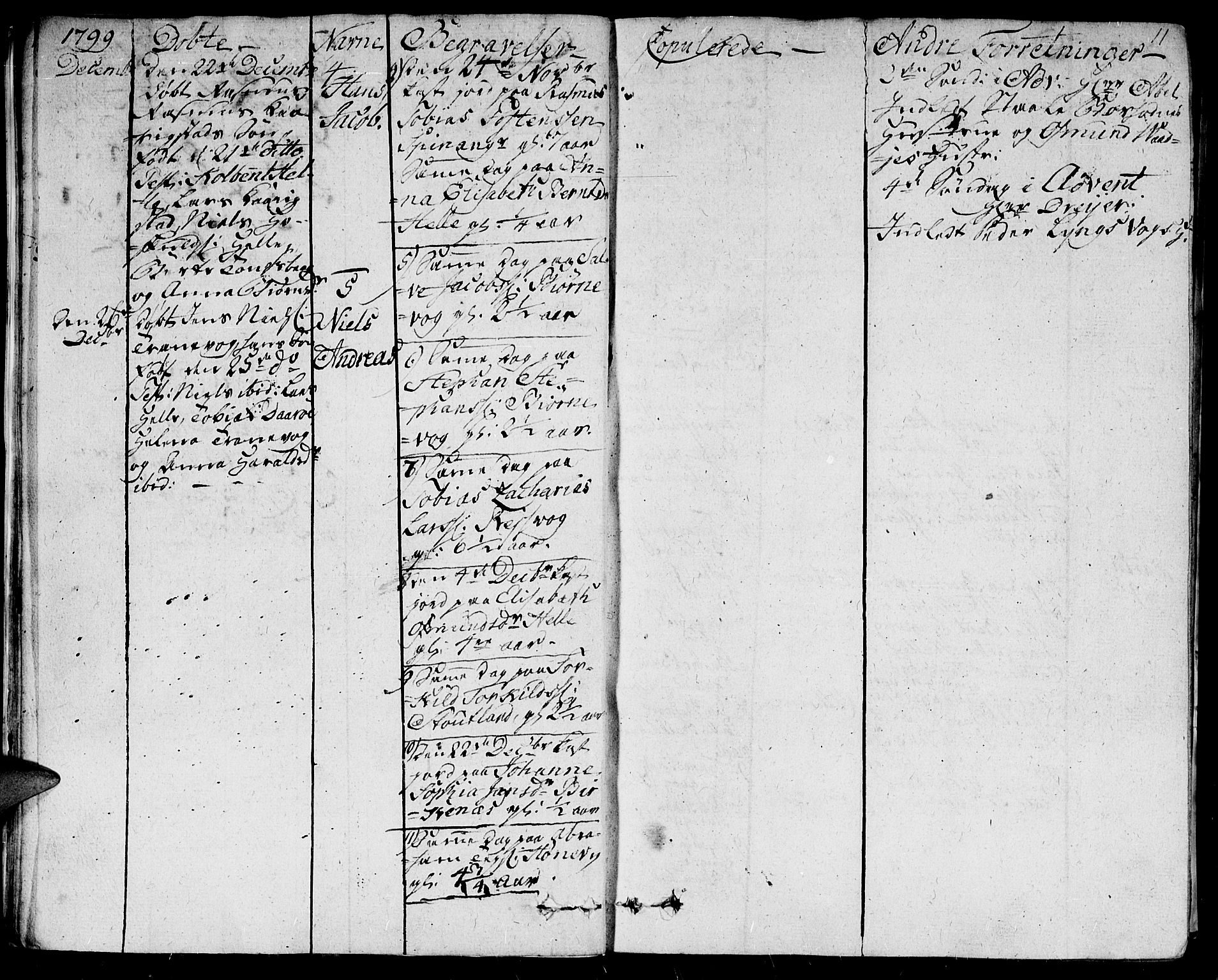 Herad sokneprestkontor, SAK/1111-0018/F/Fa/Fab/L0001: Parish register (official) no. A 1, 1797-1839, p. 11