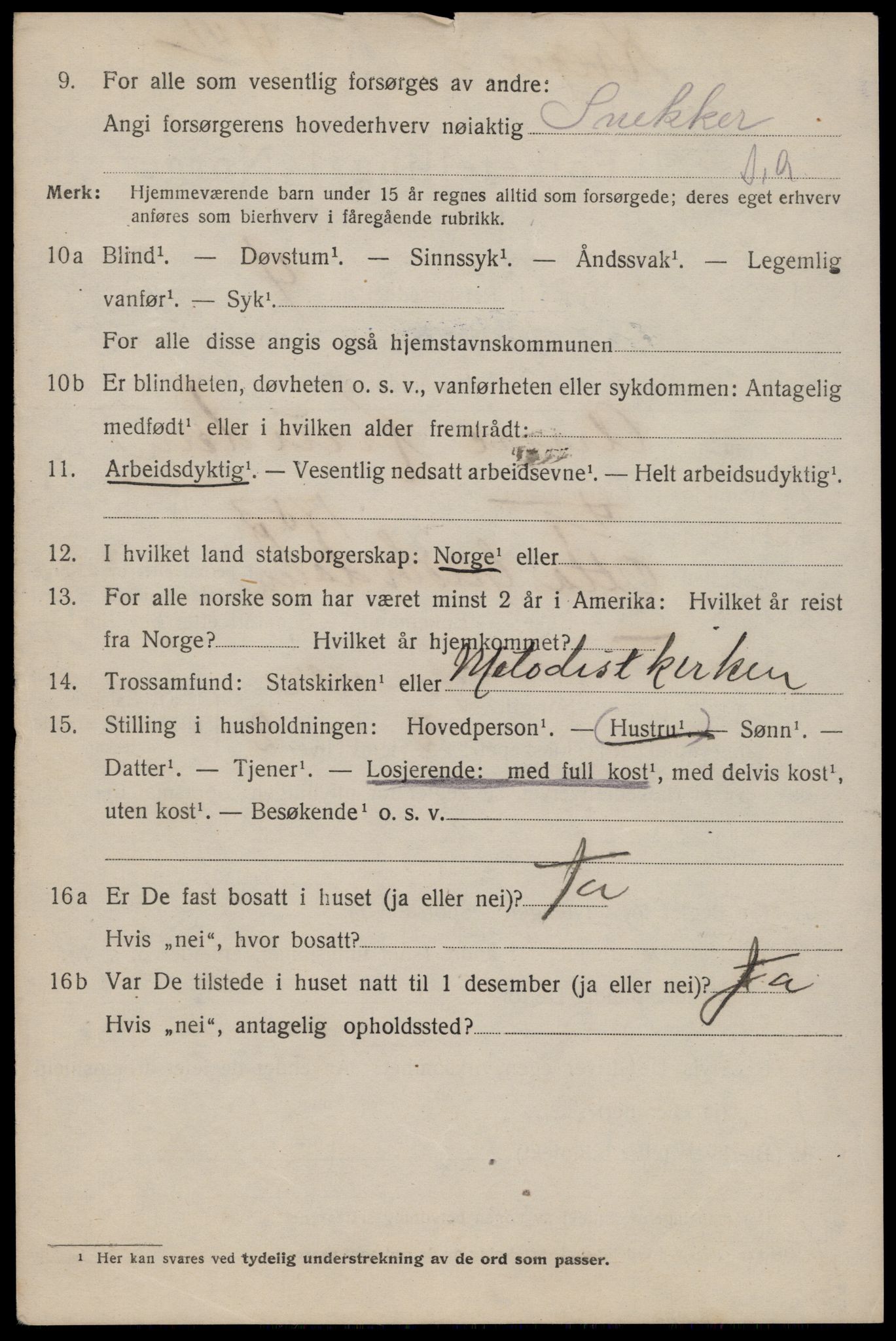 SAT, 1920 census for Trondheim, 1920, p. 87819