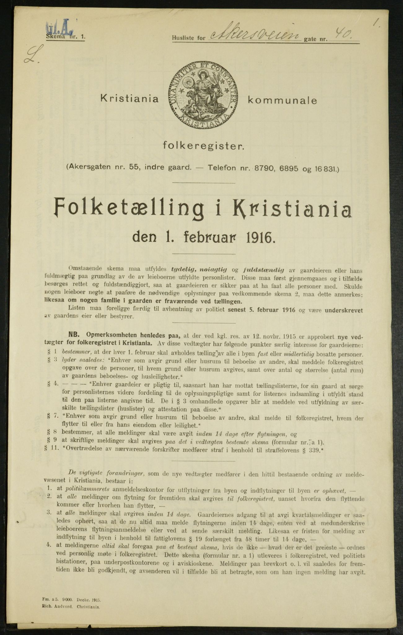 OBA, Municipal Census 1916 for Kristiania, 1916, p. 963