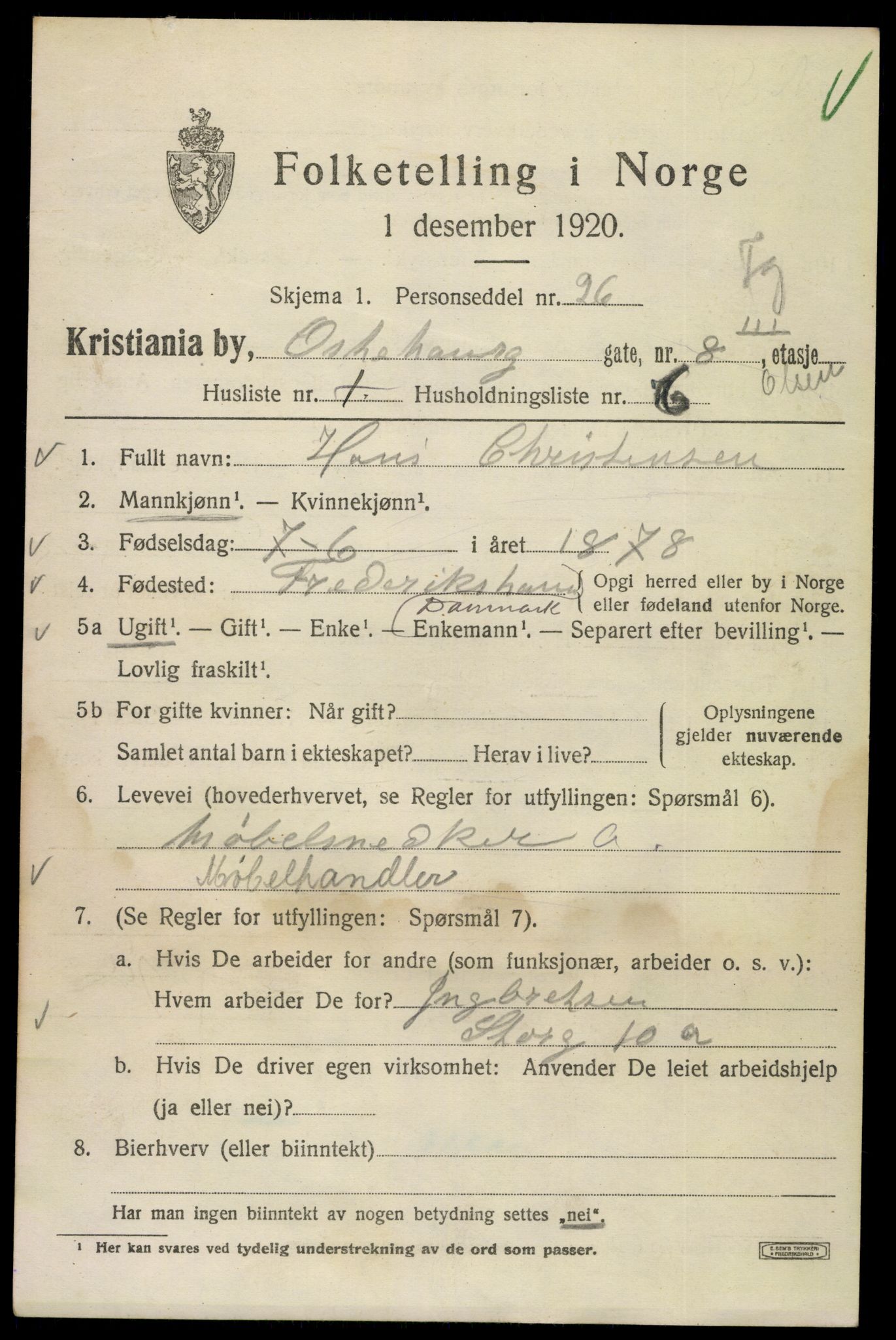 SAO, 1920 census for Kristiania, 1920, p. 441405