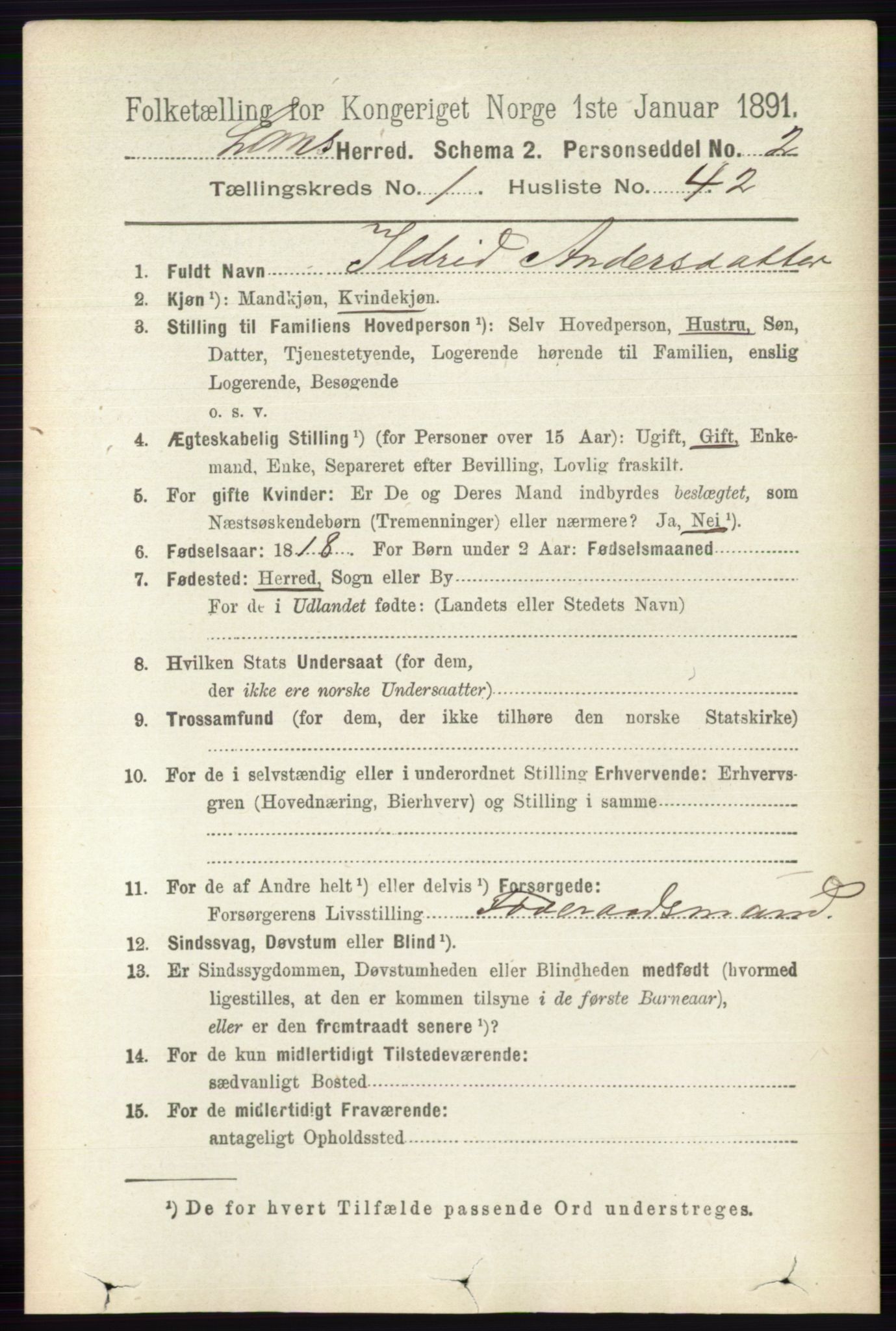 RA, 1891 census for 0514 Lom, 1891, p. 363