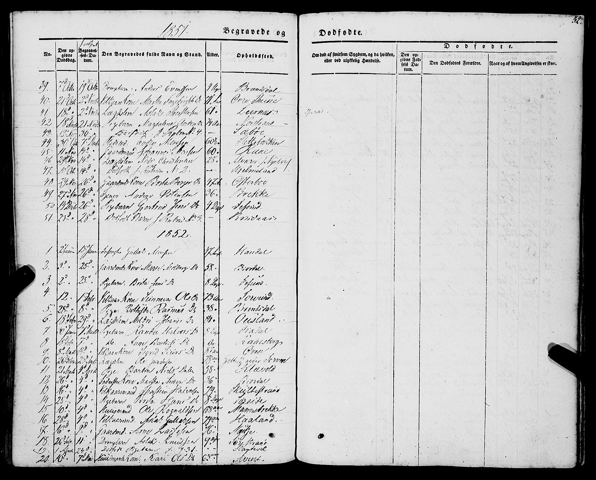 Lavik sokneprestembete, SAB/A-80901: Parish register (official) no. A 3, 1843-1863, p. 32